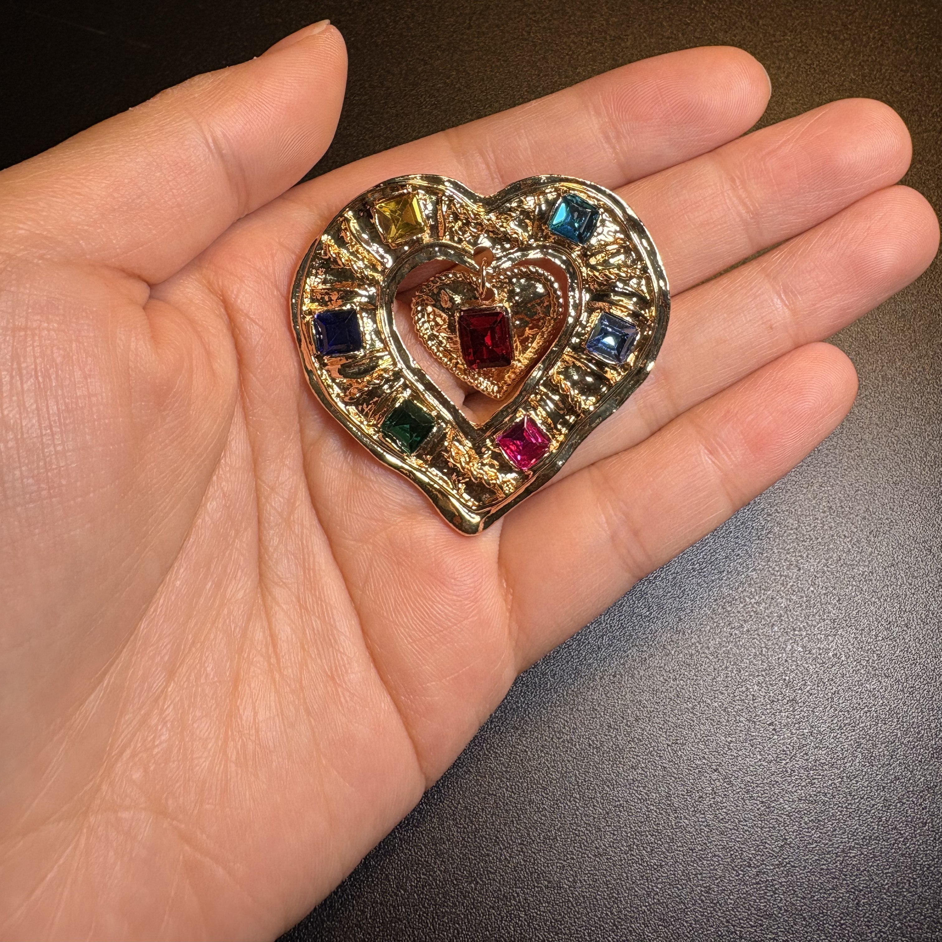 Colorful Heart Brooch