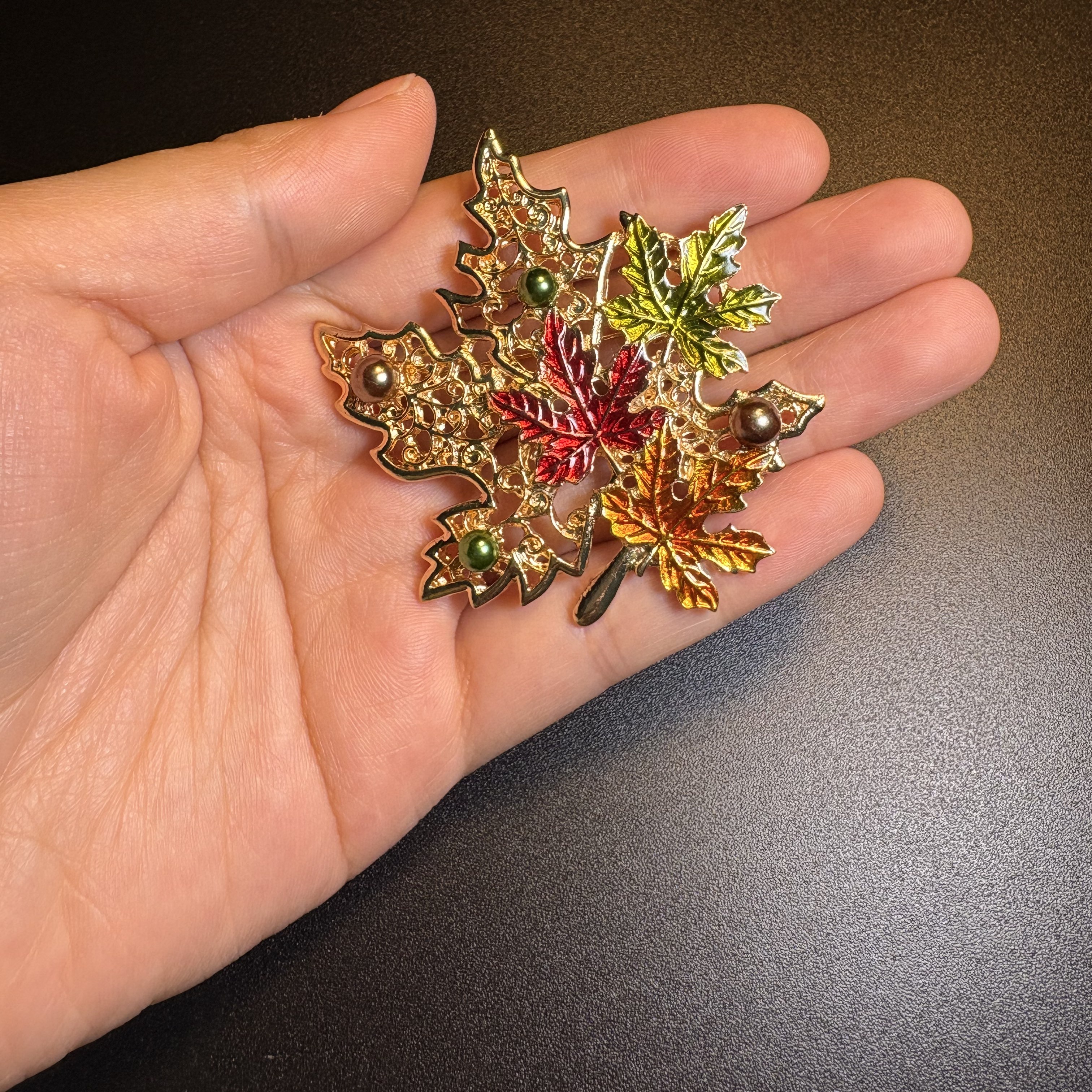 Vivid Maple Brooch