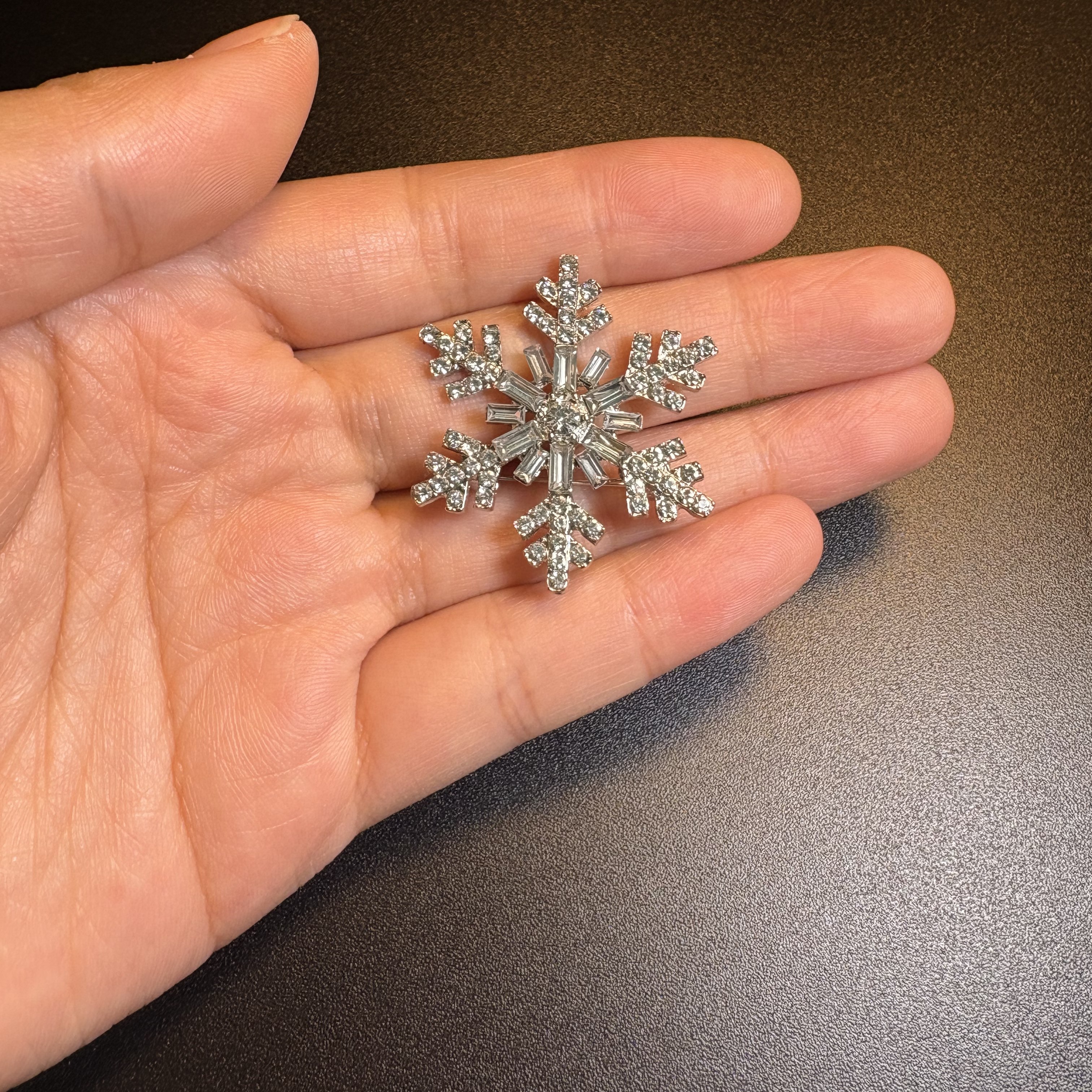Diamond Snowflake Brooch