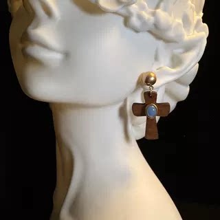 Bluewood Cross Earrings