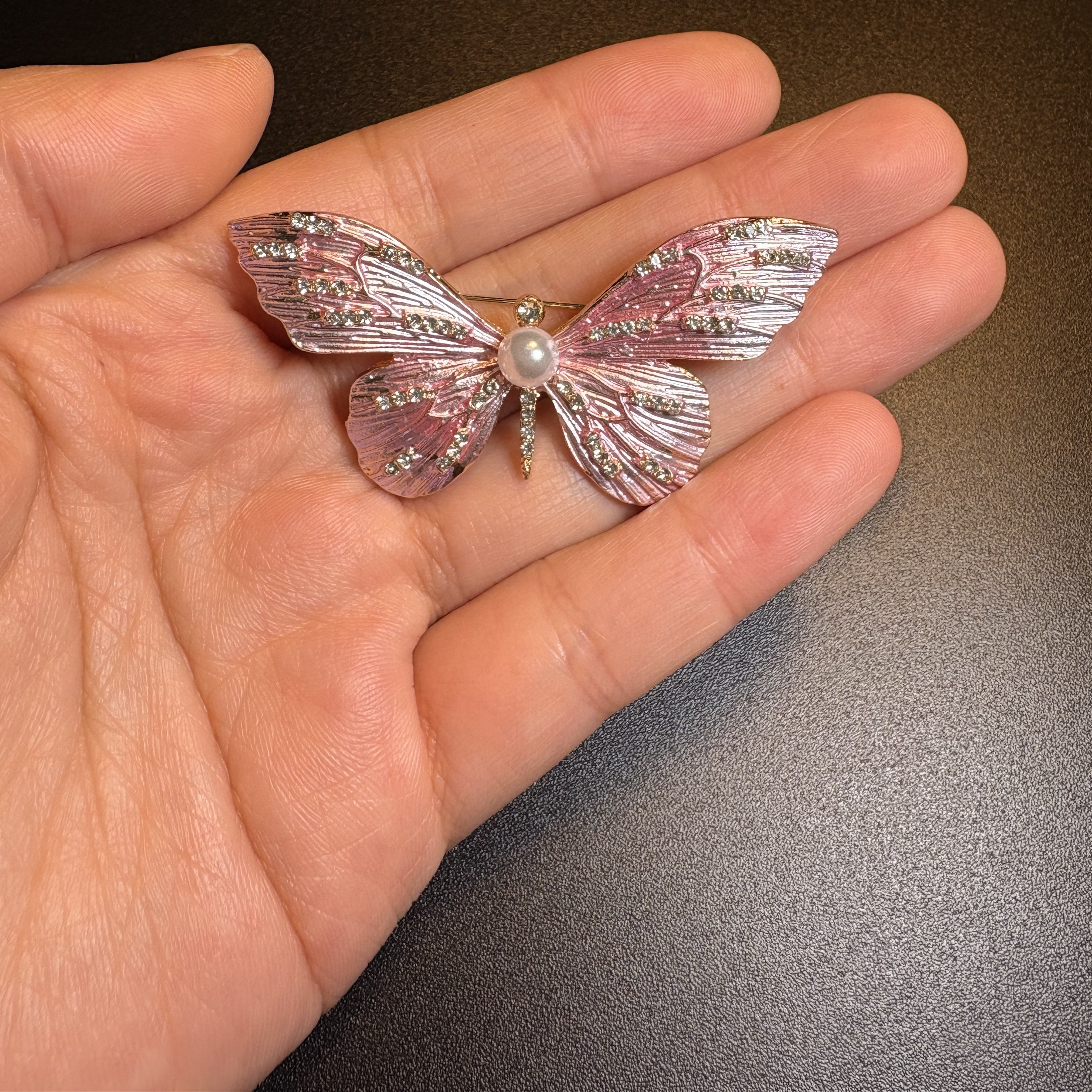 Blush Gem Wings Brooch
