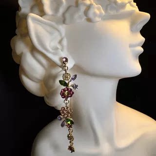 Gilded Floral Drops Earrings