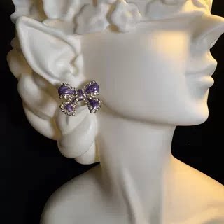 Purple Bow Earrings