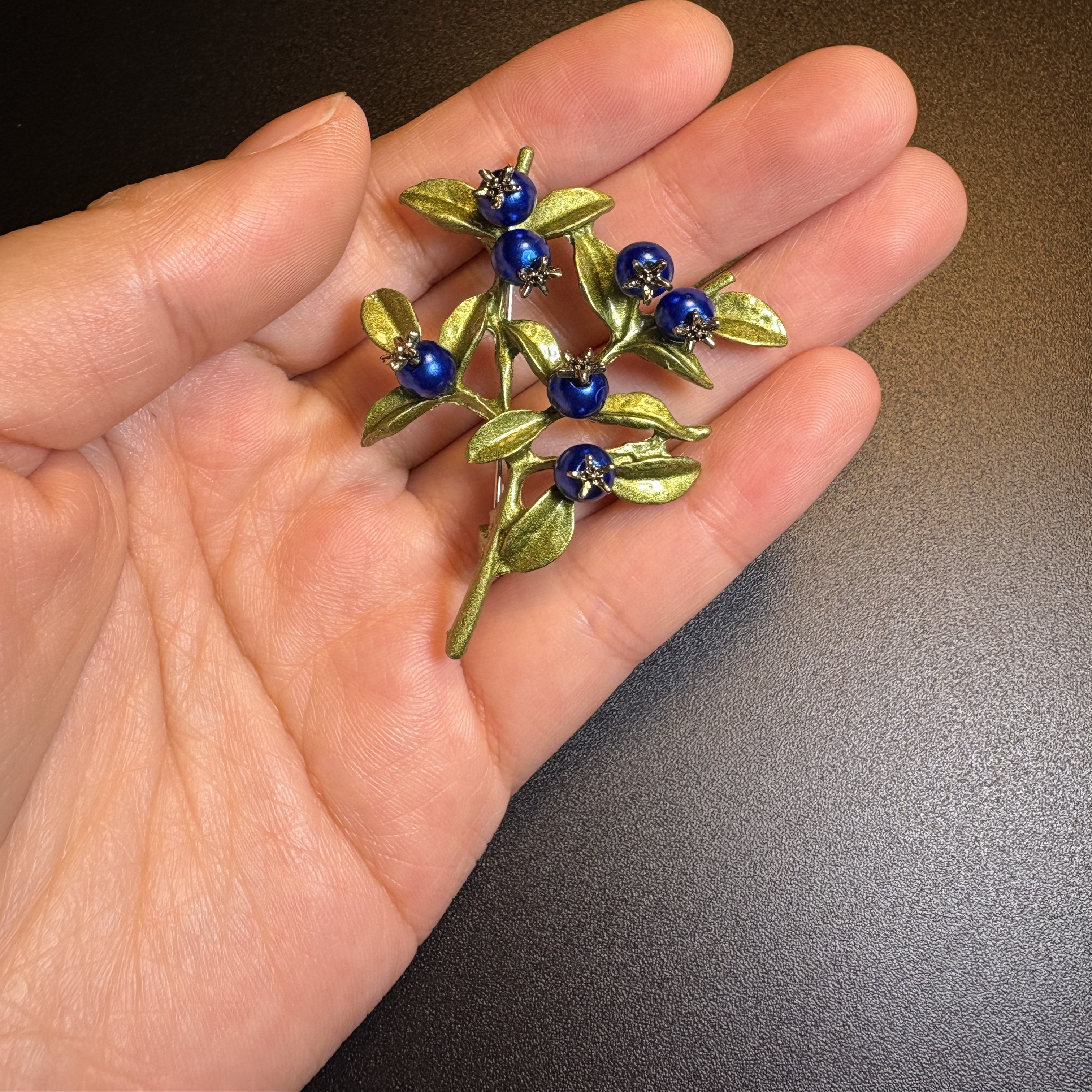 Blueberry Branch Brooch