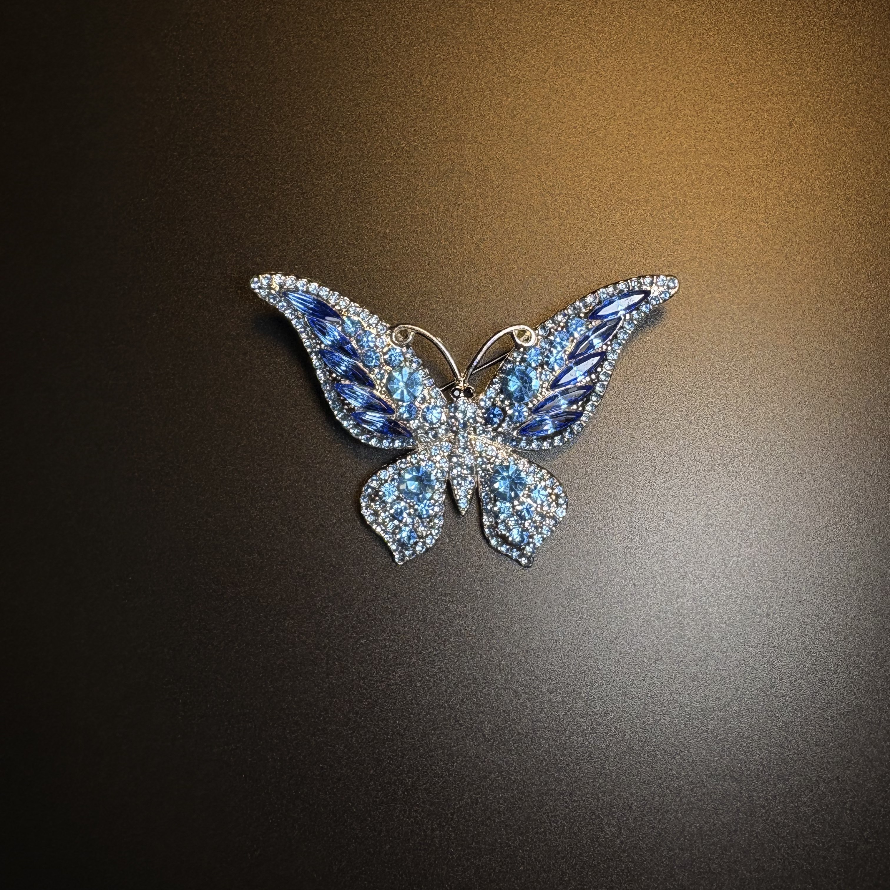 Blue Gem Butterfly Brooch