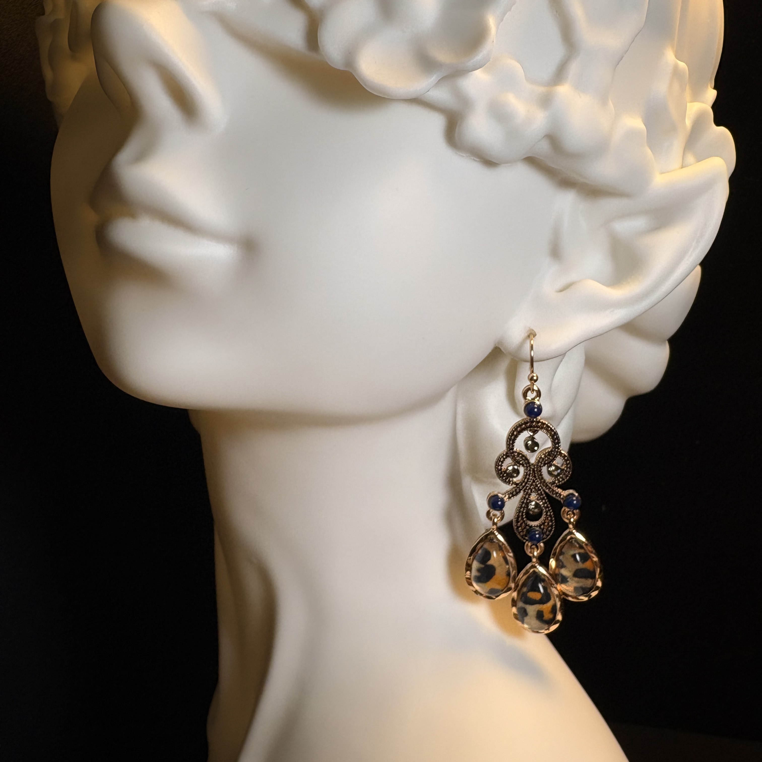 Leopard Teardrop Earrings