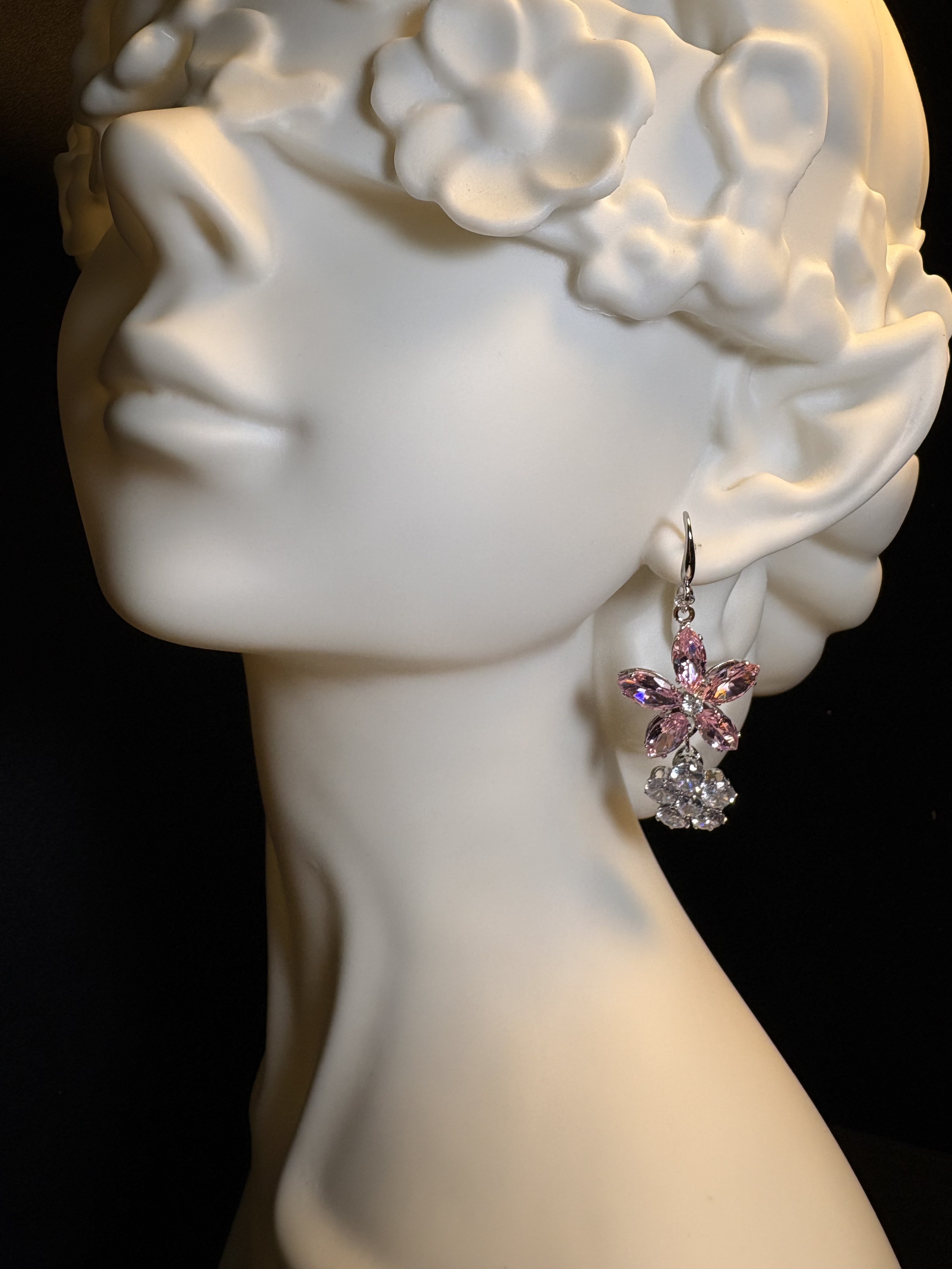 Pink Petal Drop Earrings