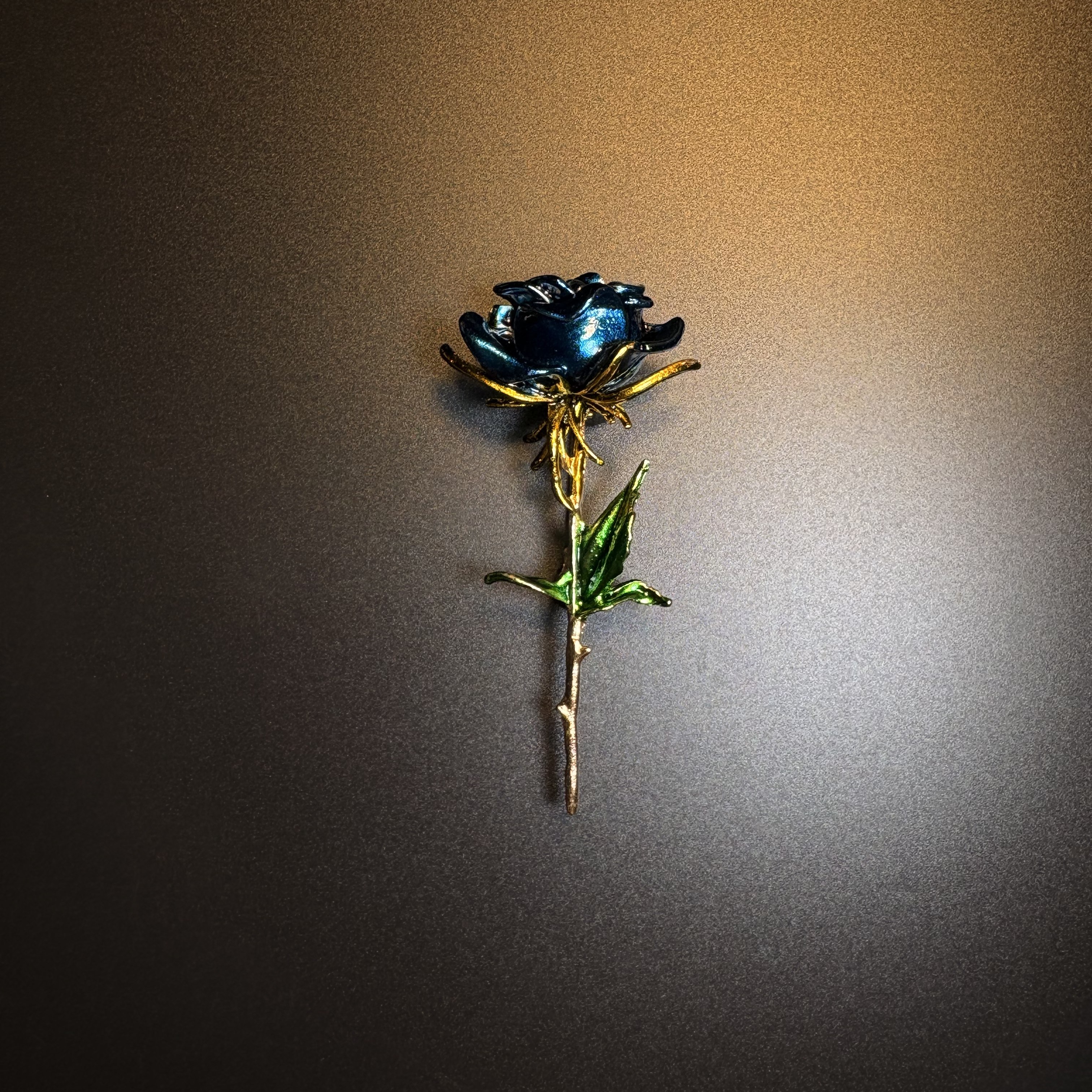 Blue Rose Brooch