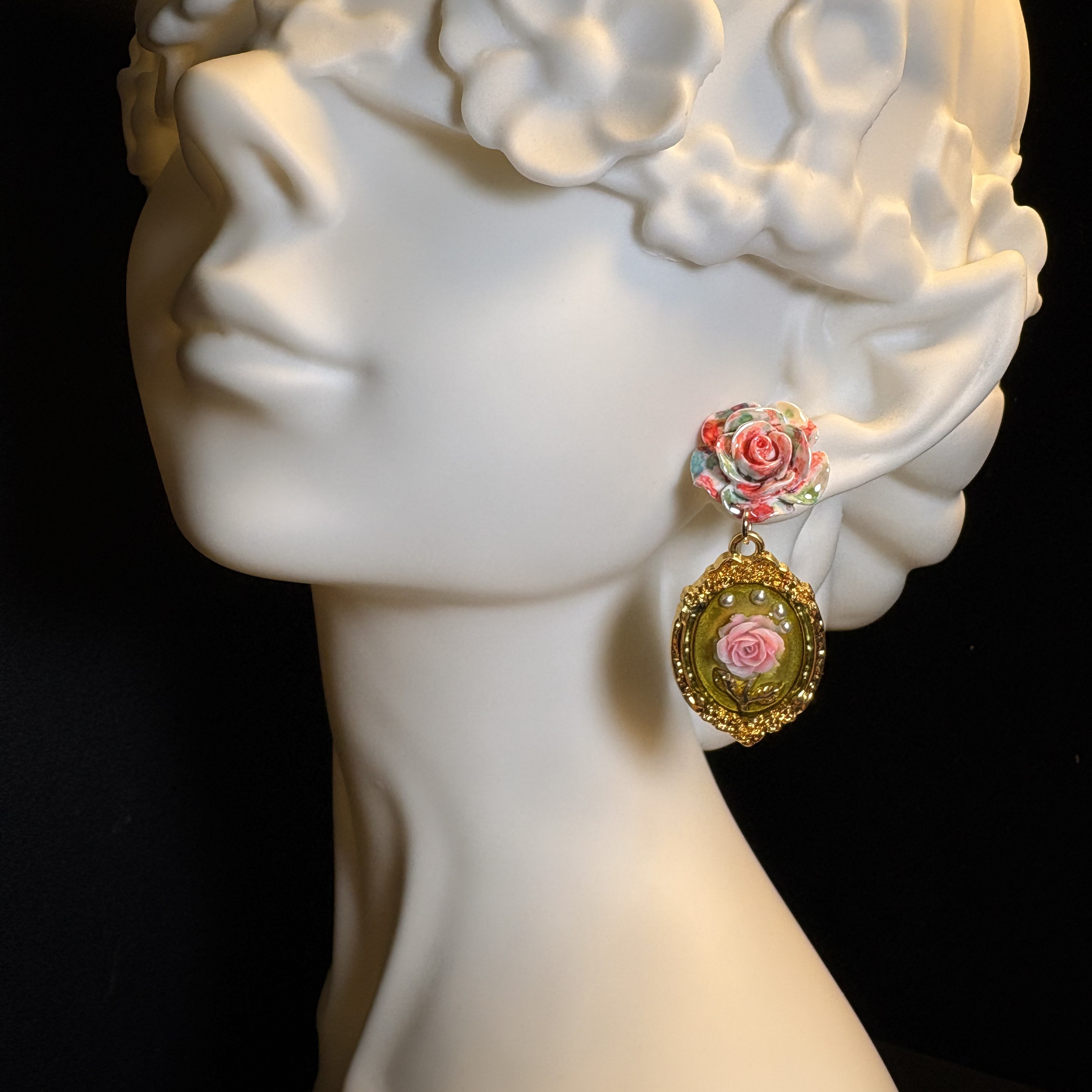 Rose Locket Earrings