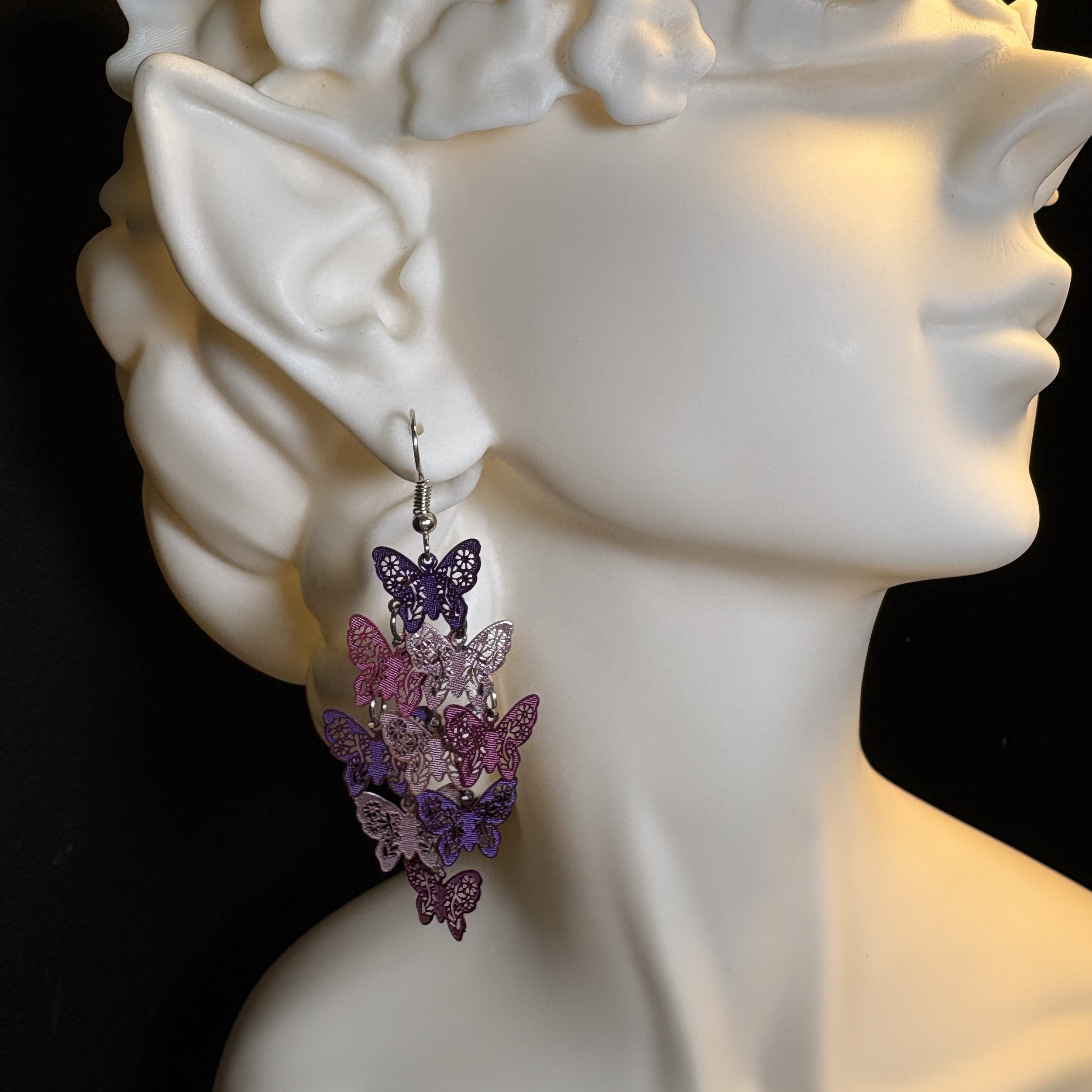 Lace - Cut Butterfly Earrings