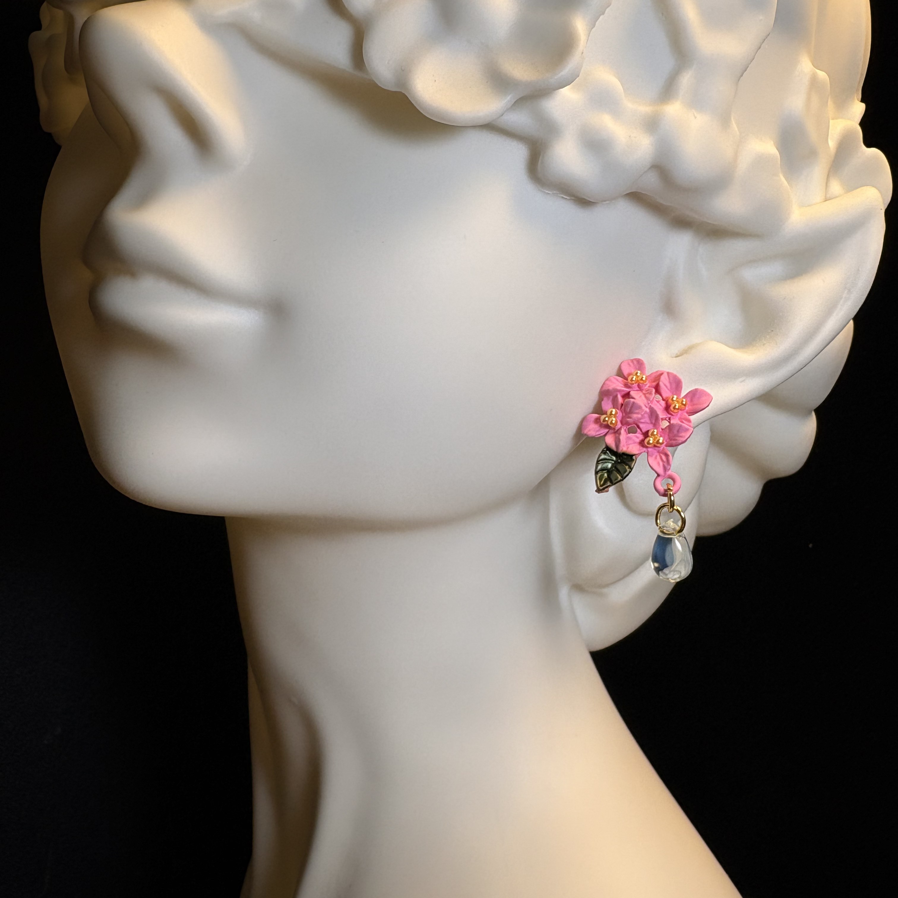 Pink - Flower Earrings