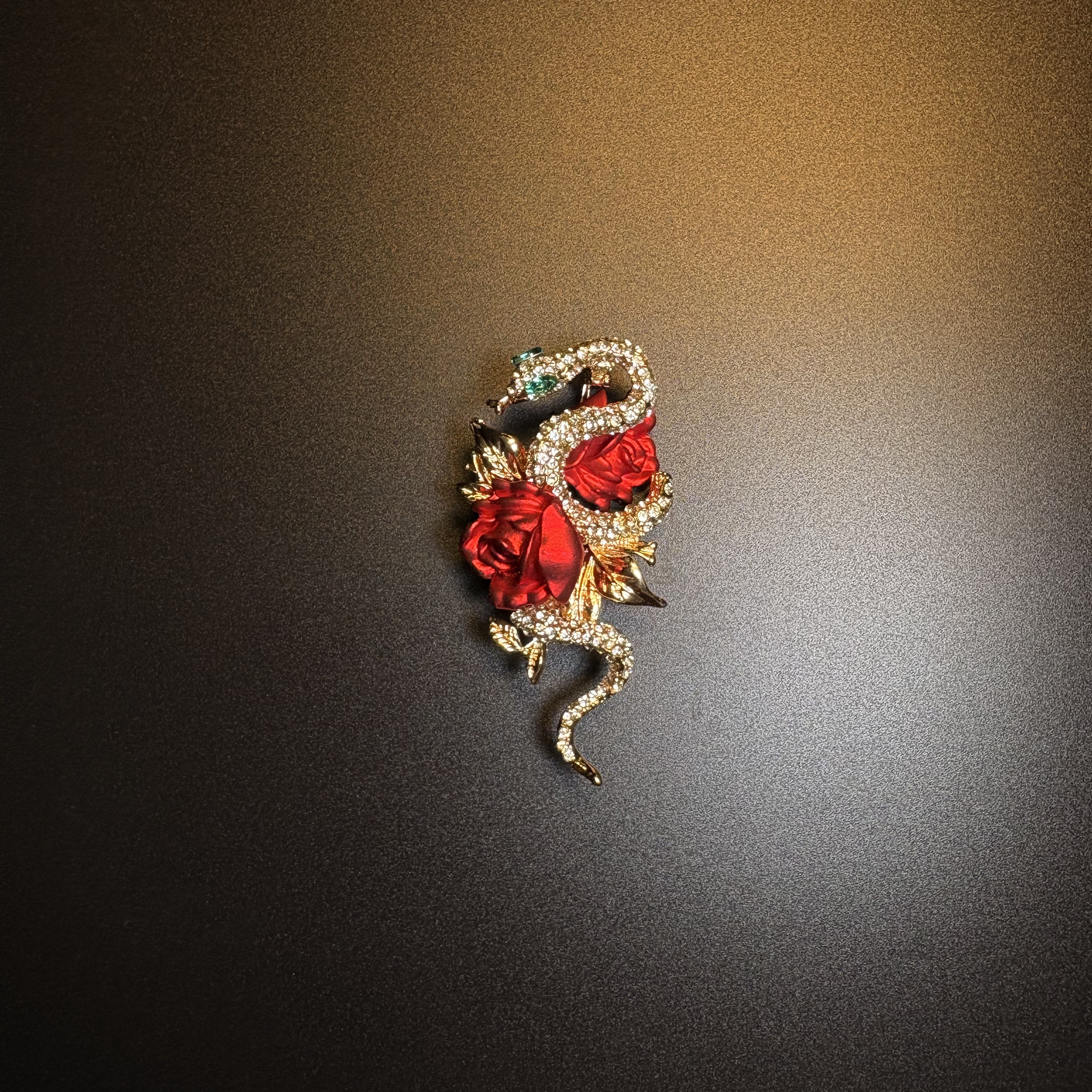 Rose Serpent Brooch
