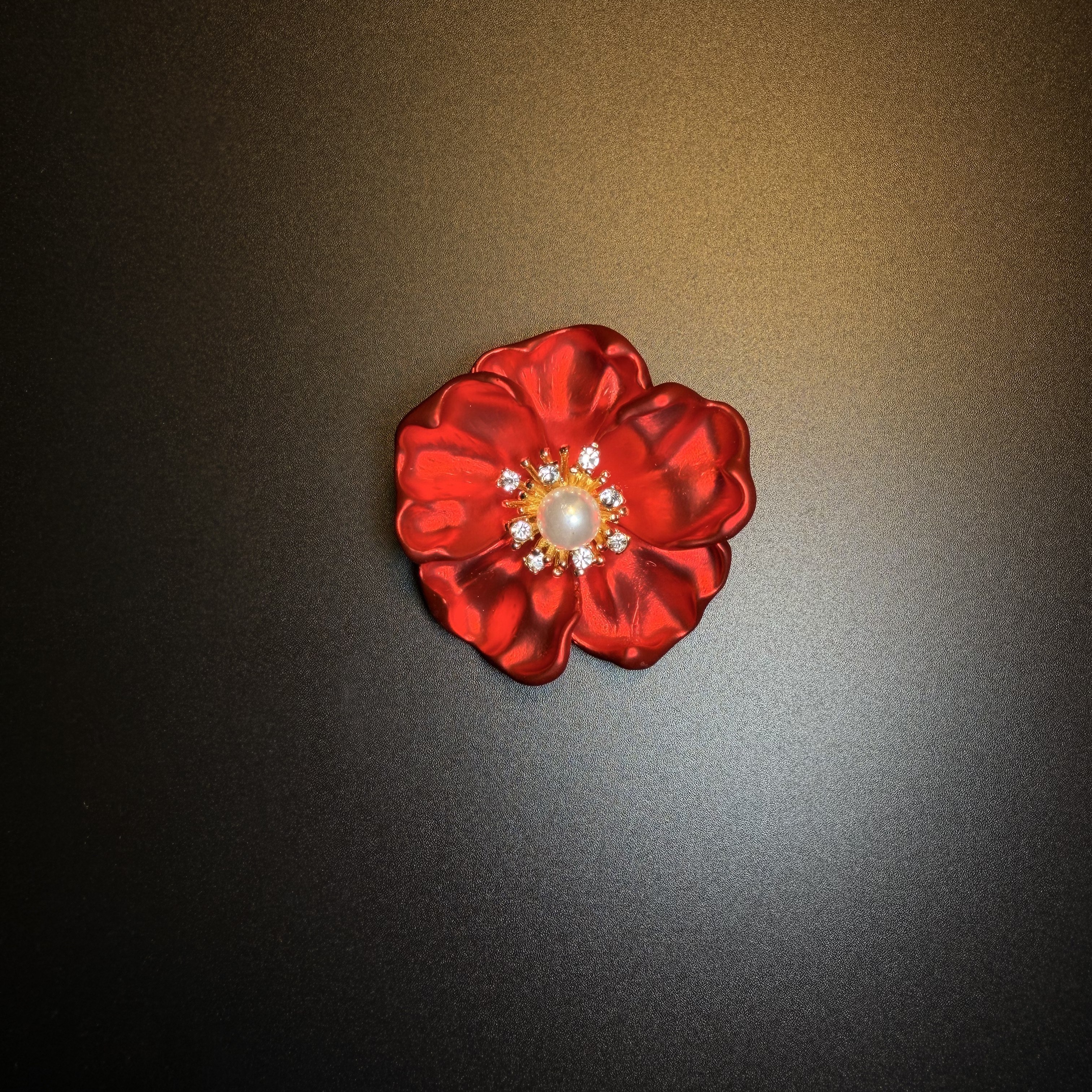 Shimmer Red Rose Brooch
