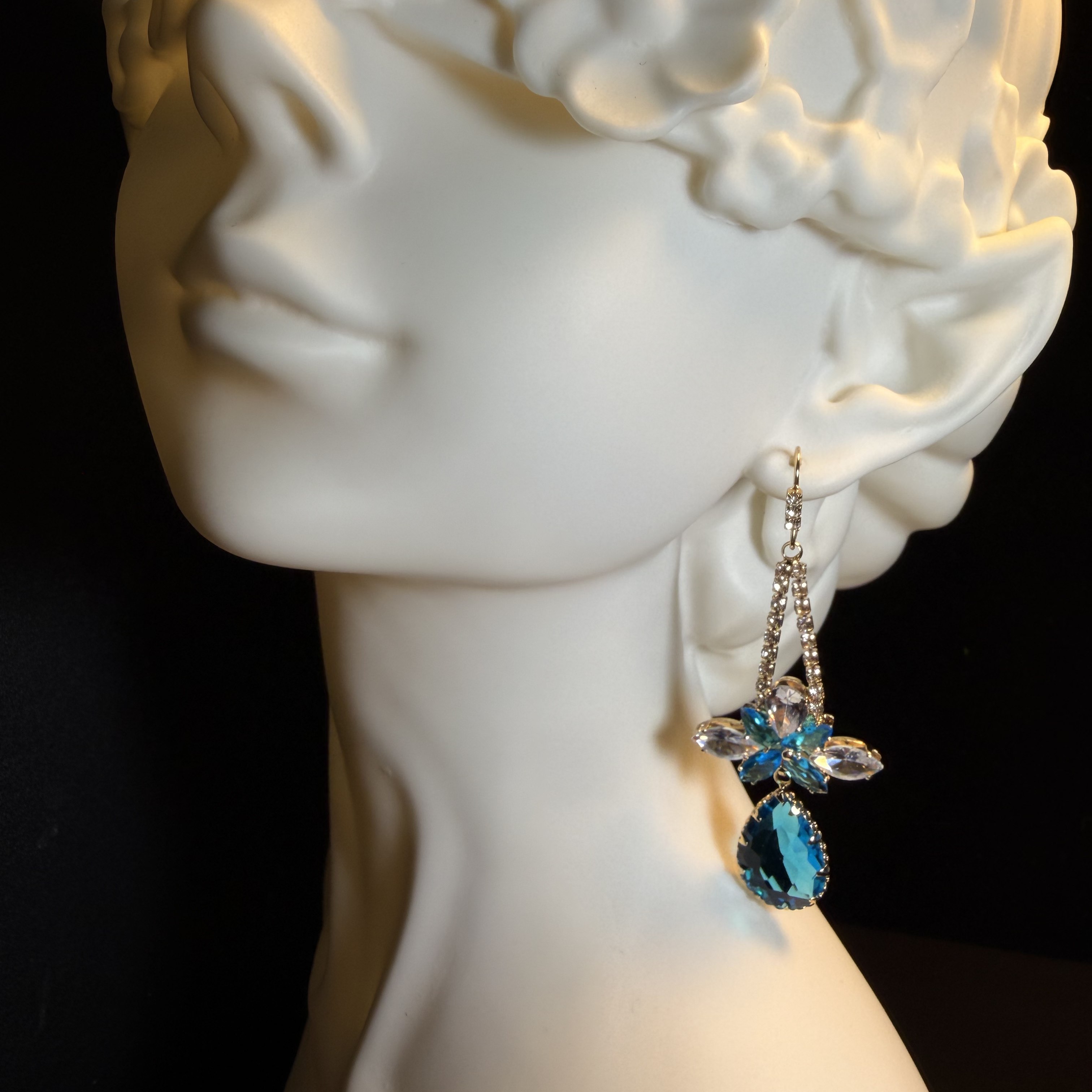 Azure Bloom Drop Earrings