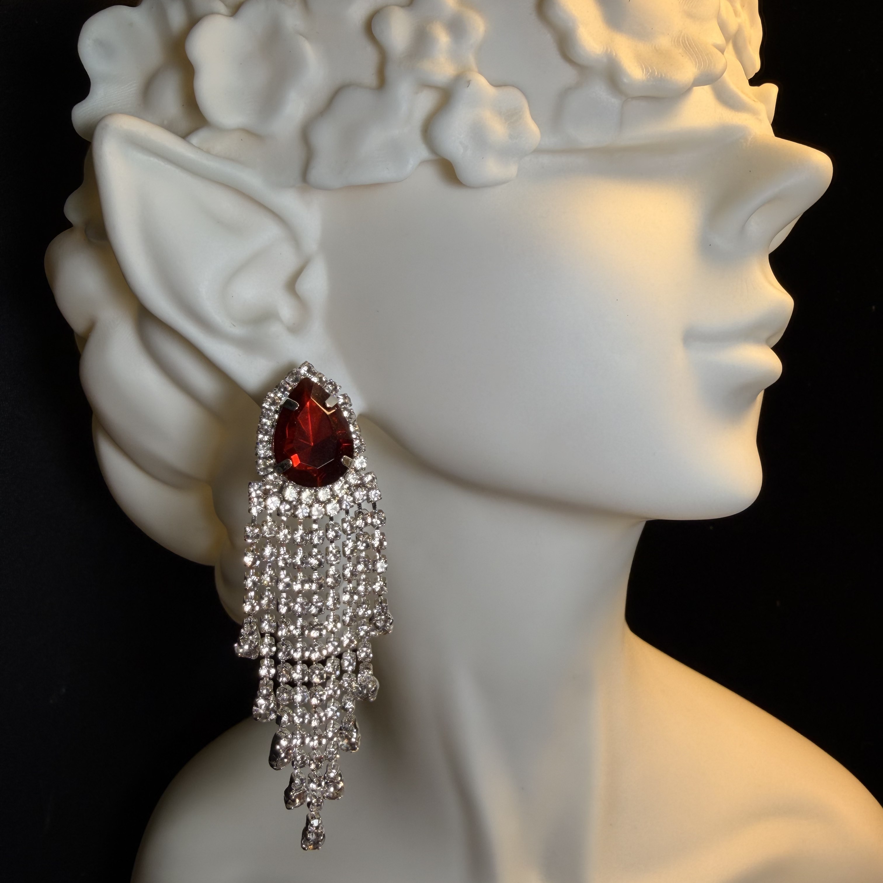 Crimson Waterfall Earrings