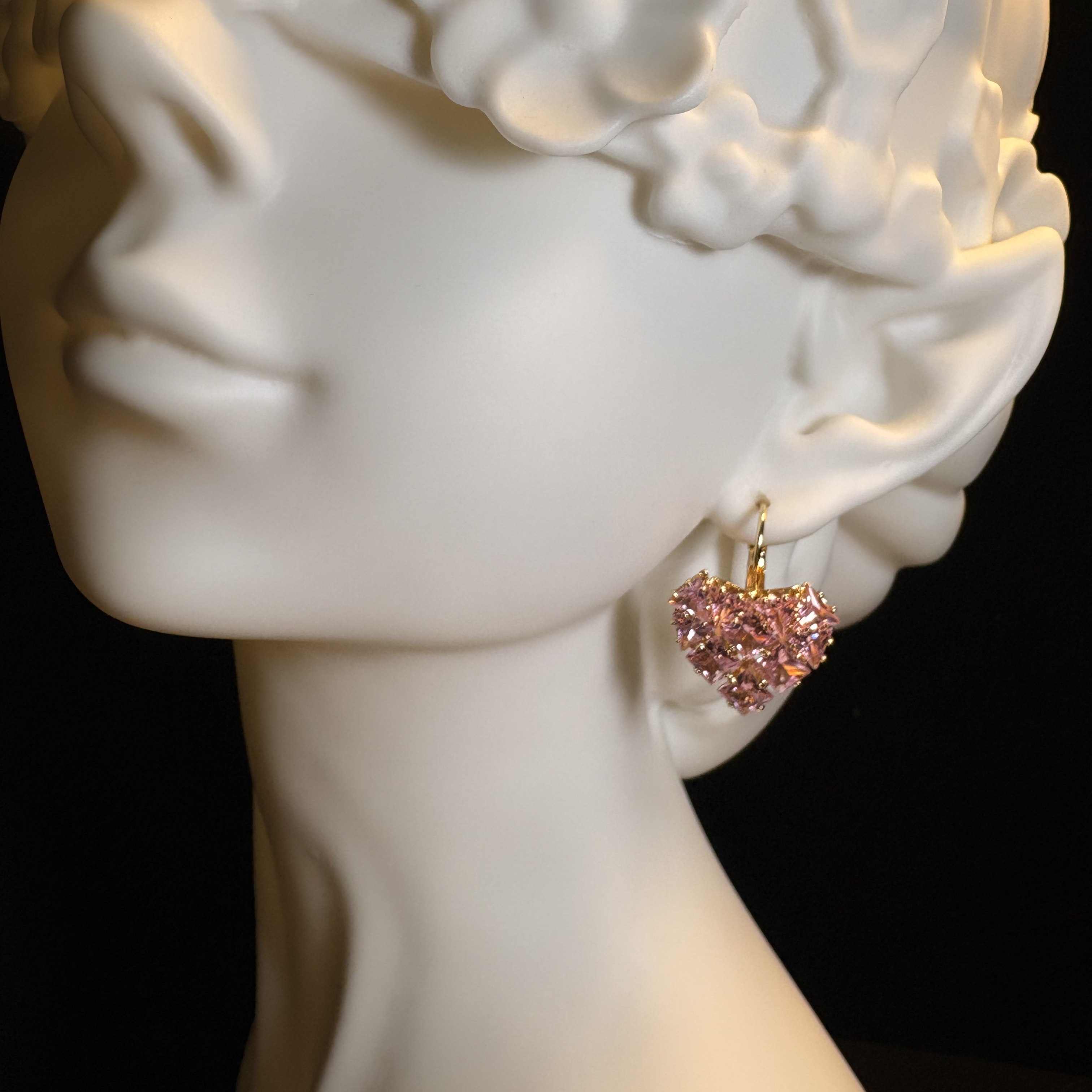 Gilded Gem Hearts Earrings