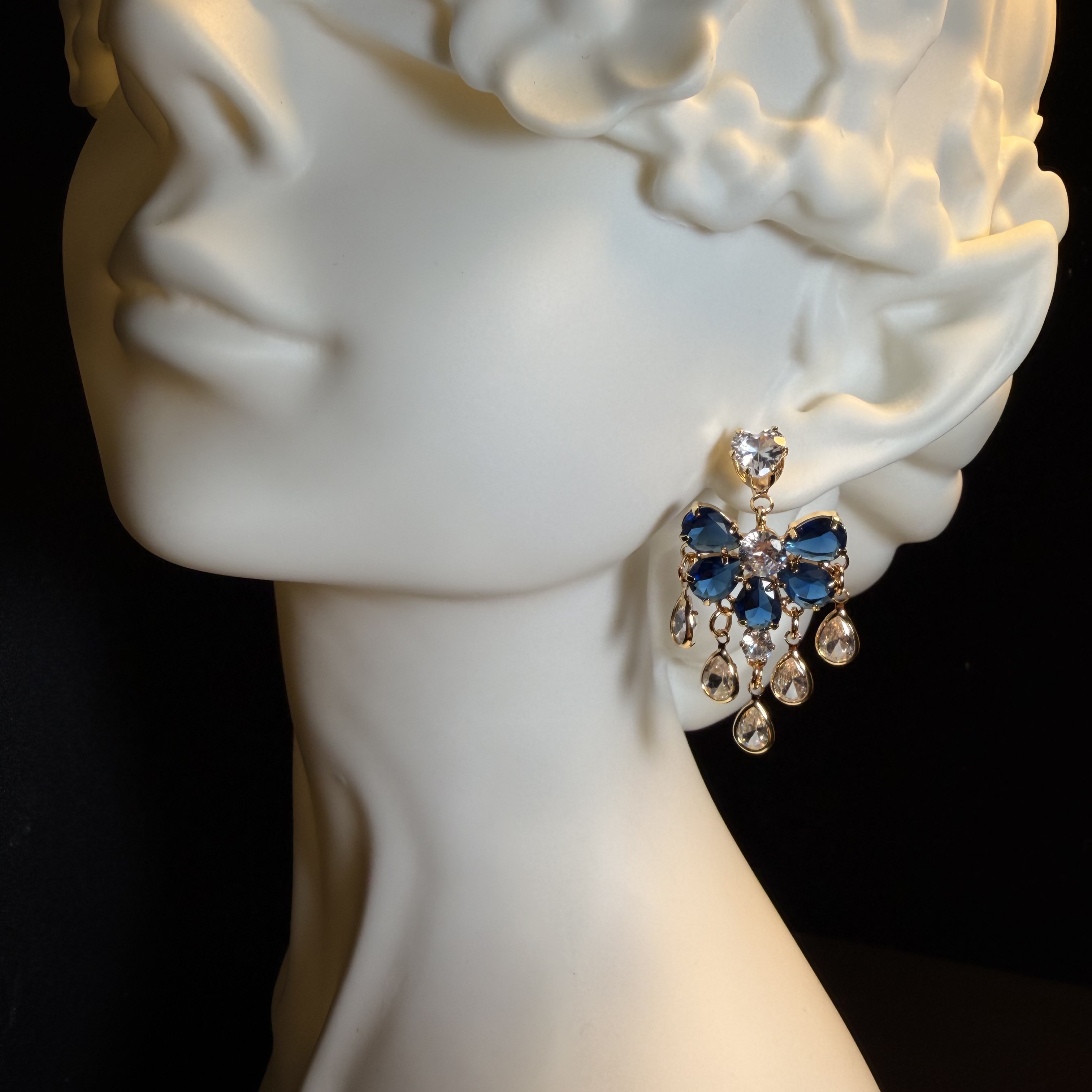 Sapphire Bloom Drop Earrings
