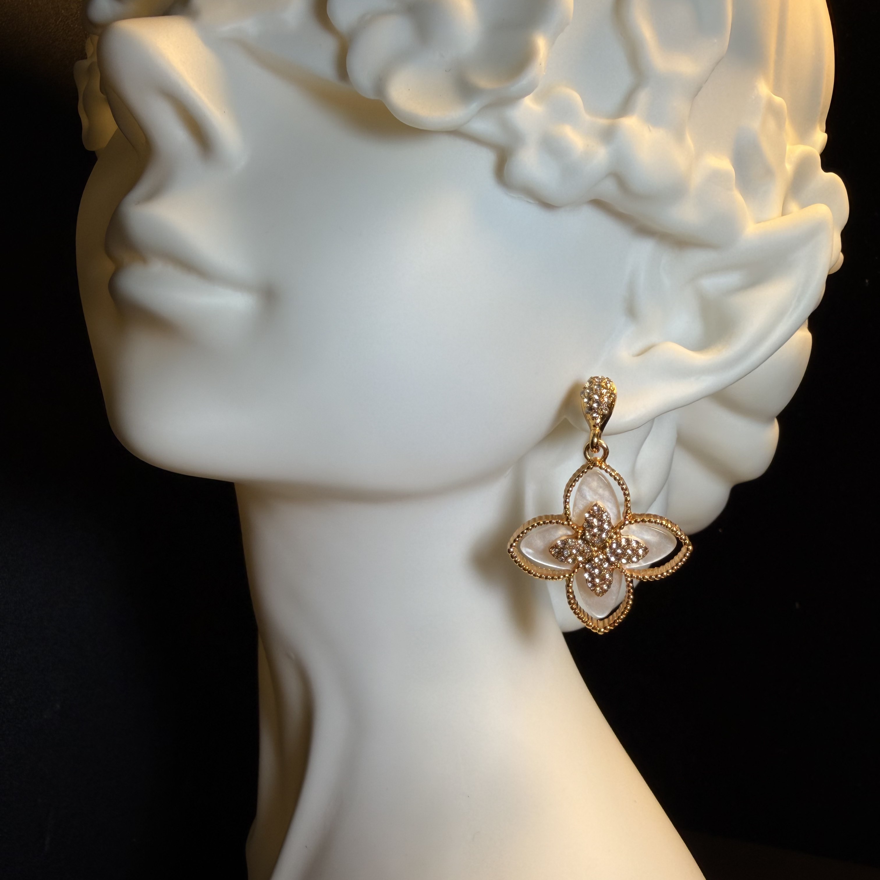 Ivory Clover Earrings
