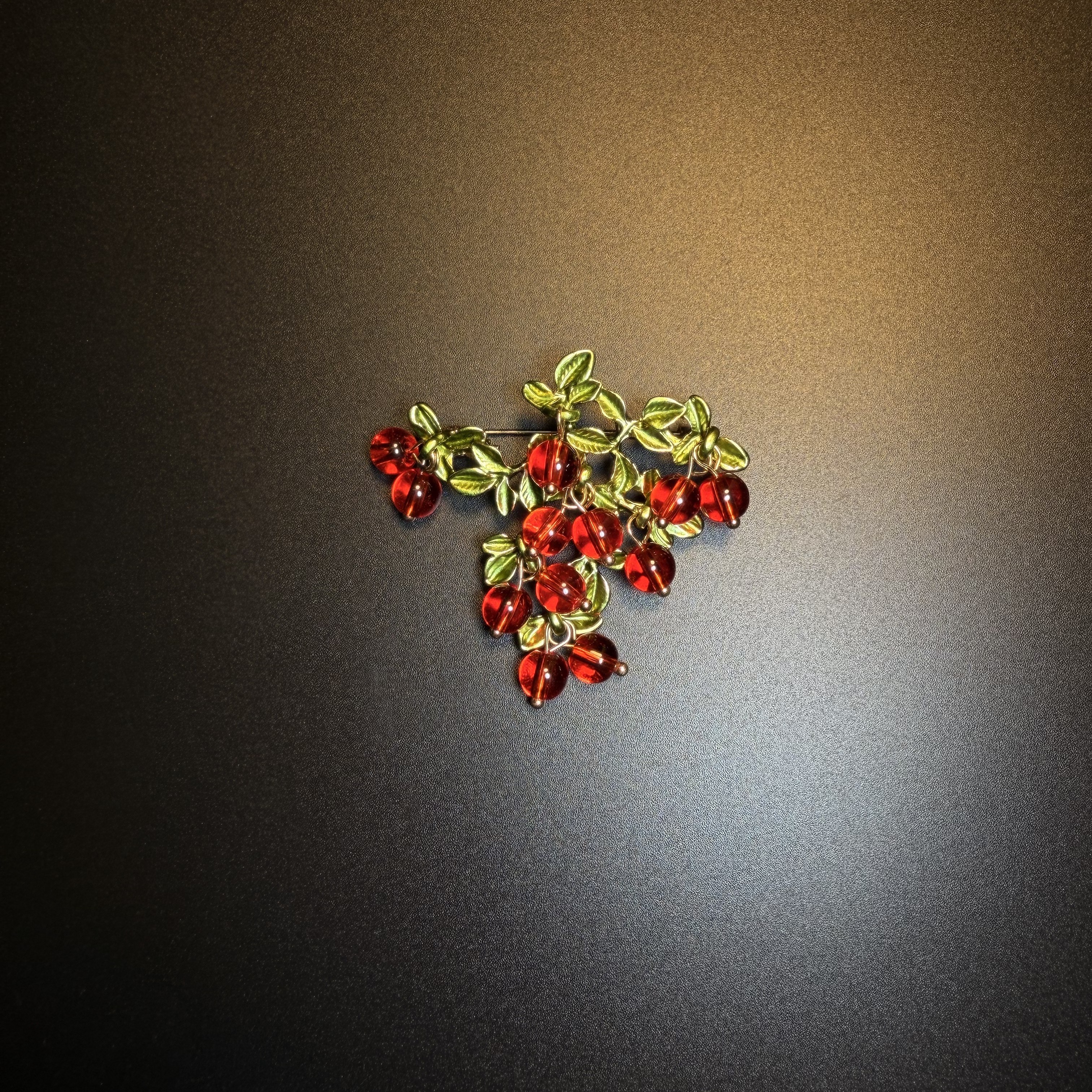 Crimson Berry Branch Brooch