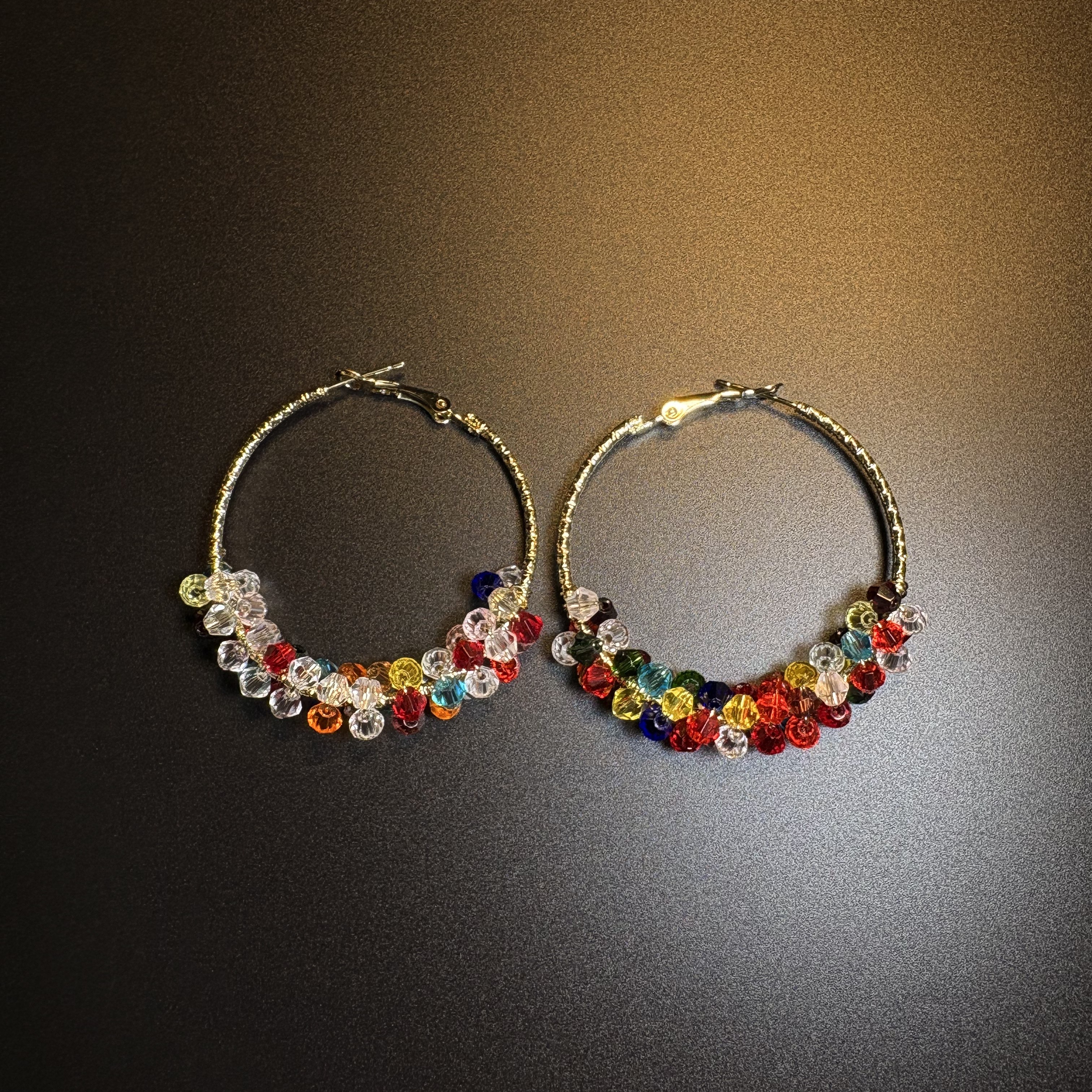 Rainbow Hoop Earrings