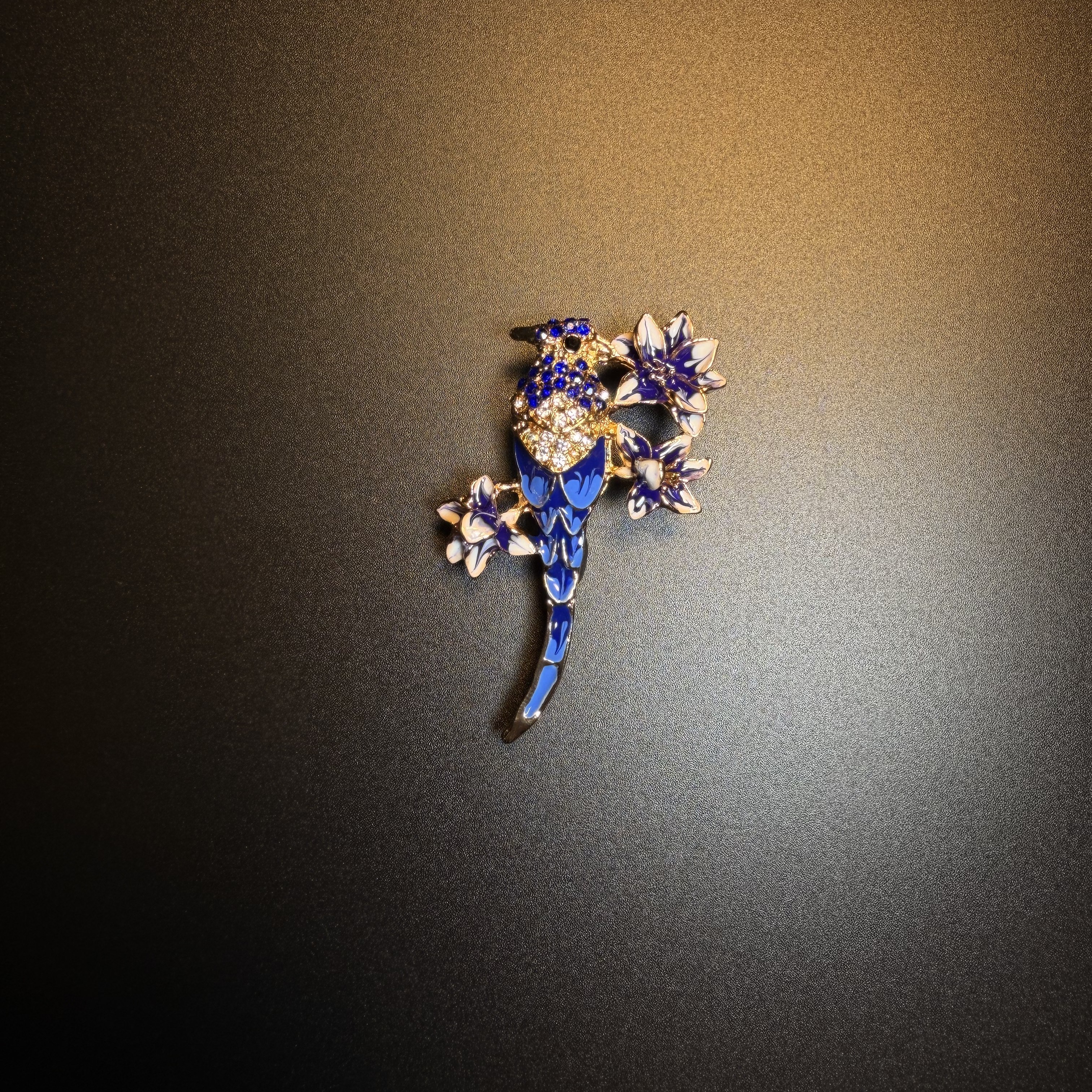 Azure Parrot Bloom Brooch