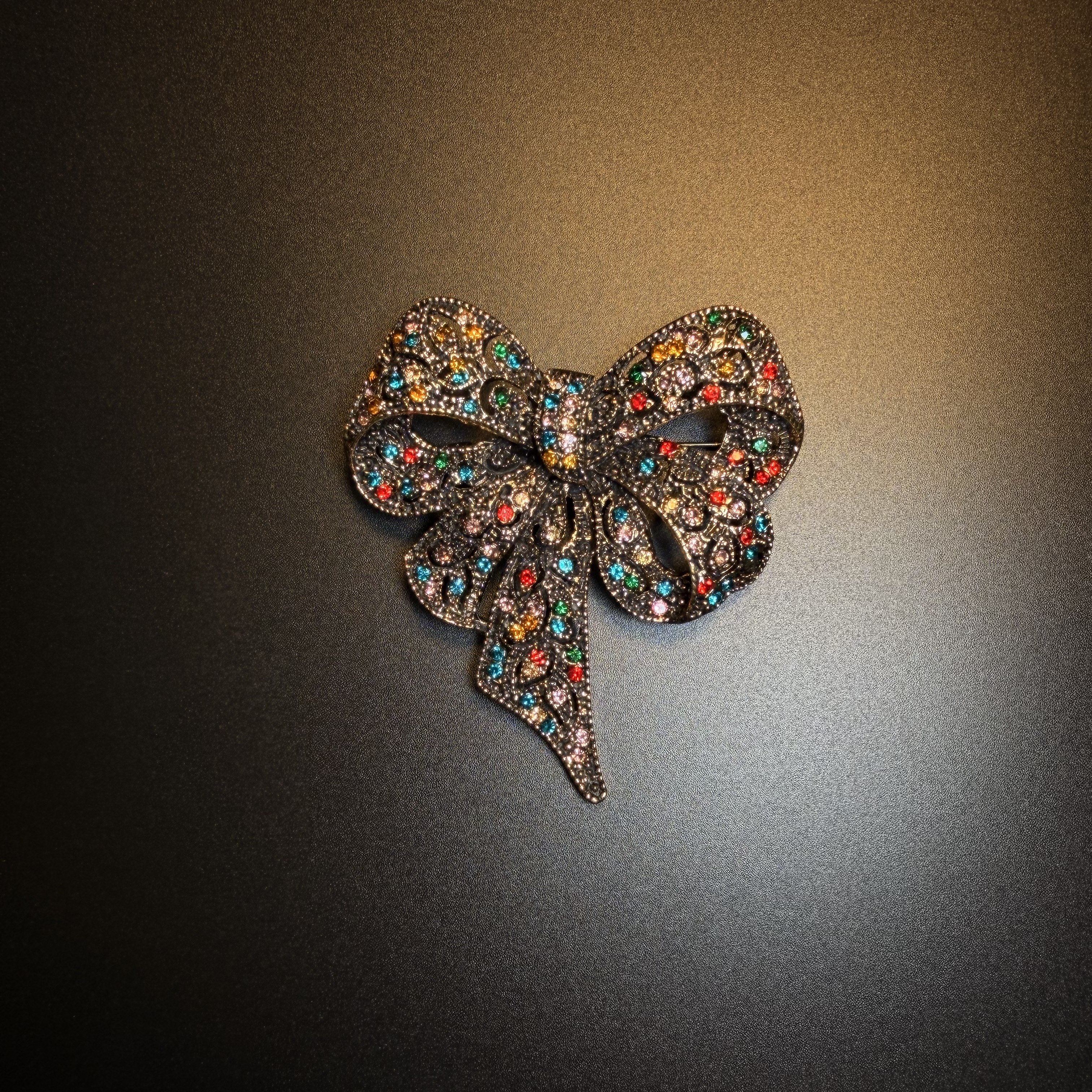 Elegant Jewel Bow Brooch