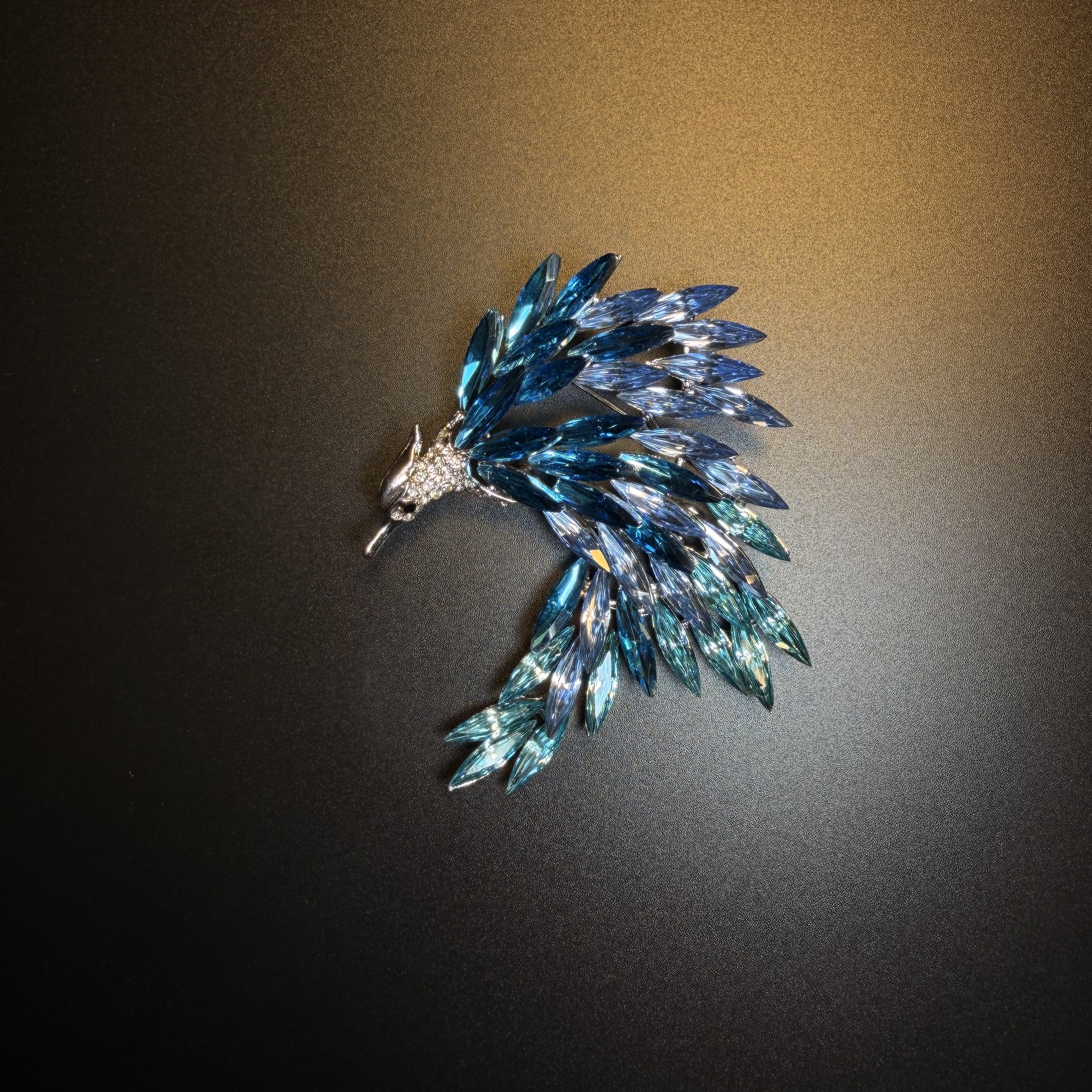 Azure Phoenix Wing Brooch