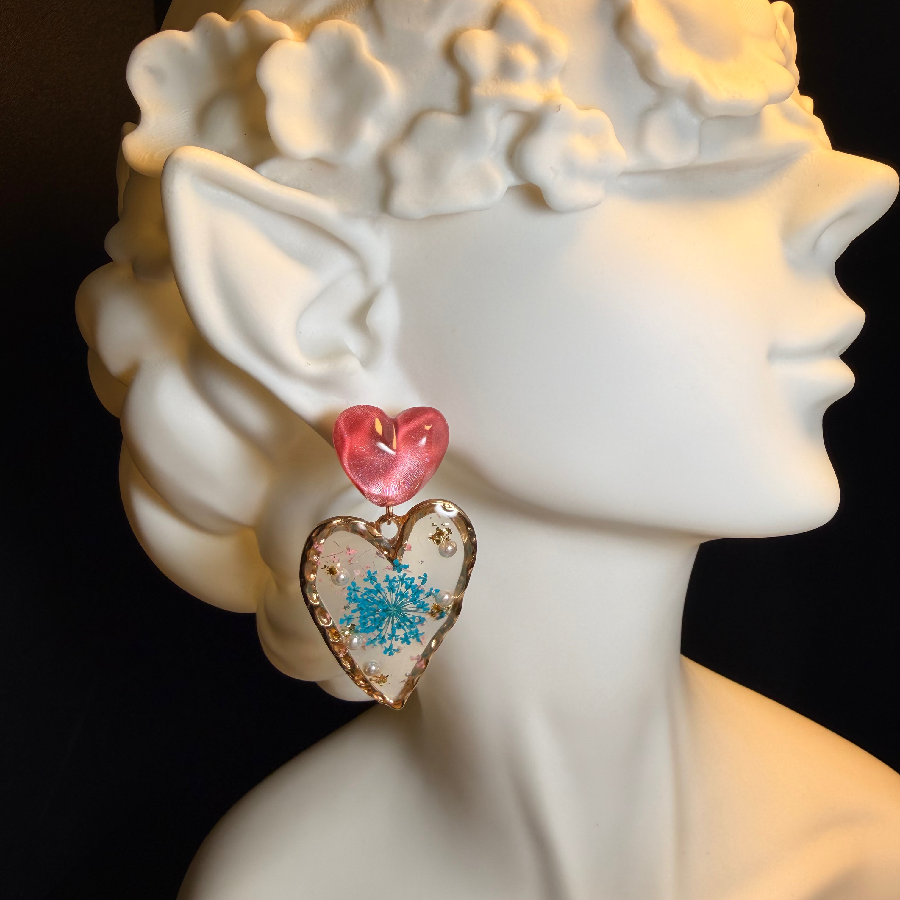 Resin Heart Earrings