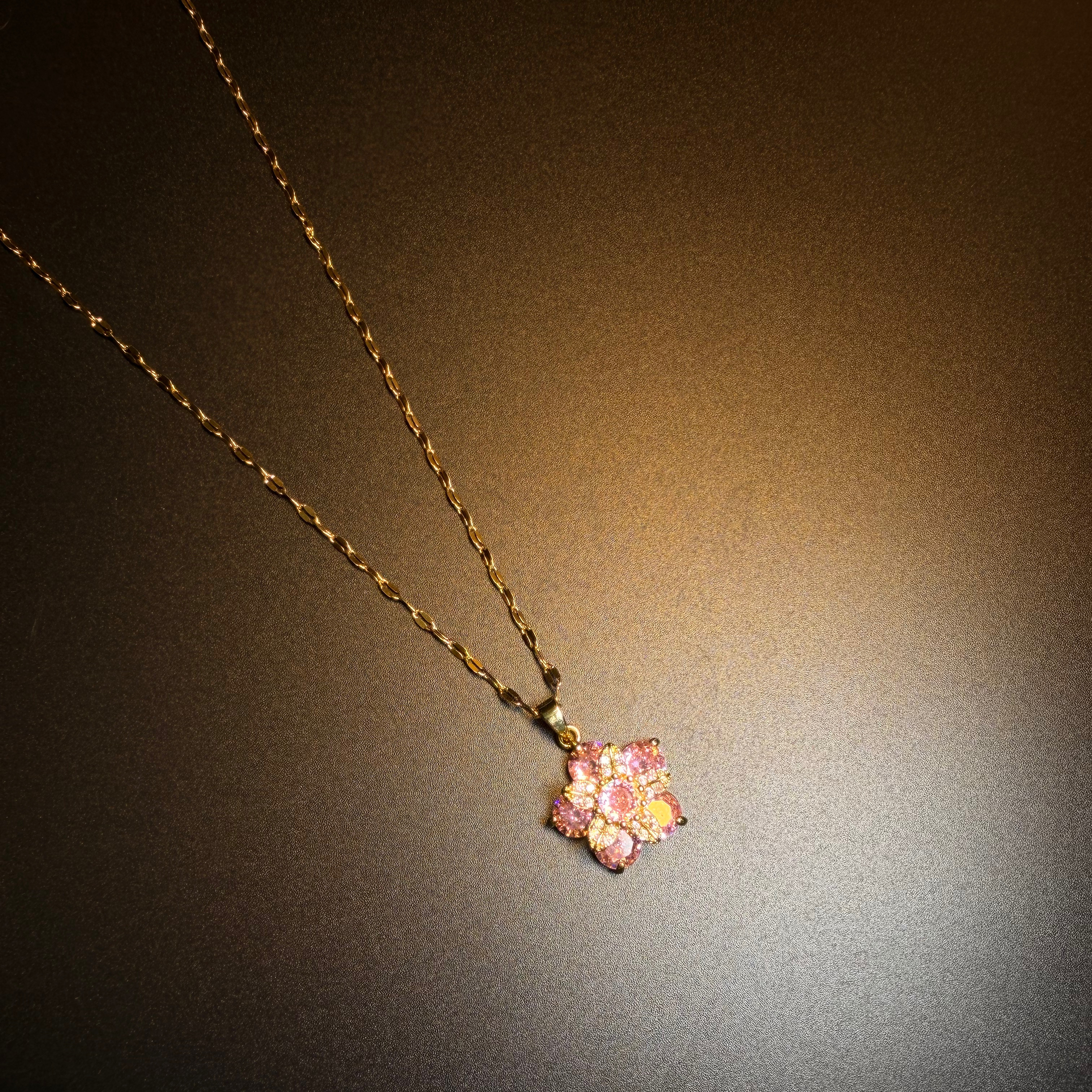 Gold Pink Brooch