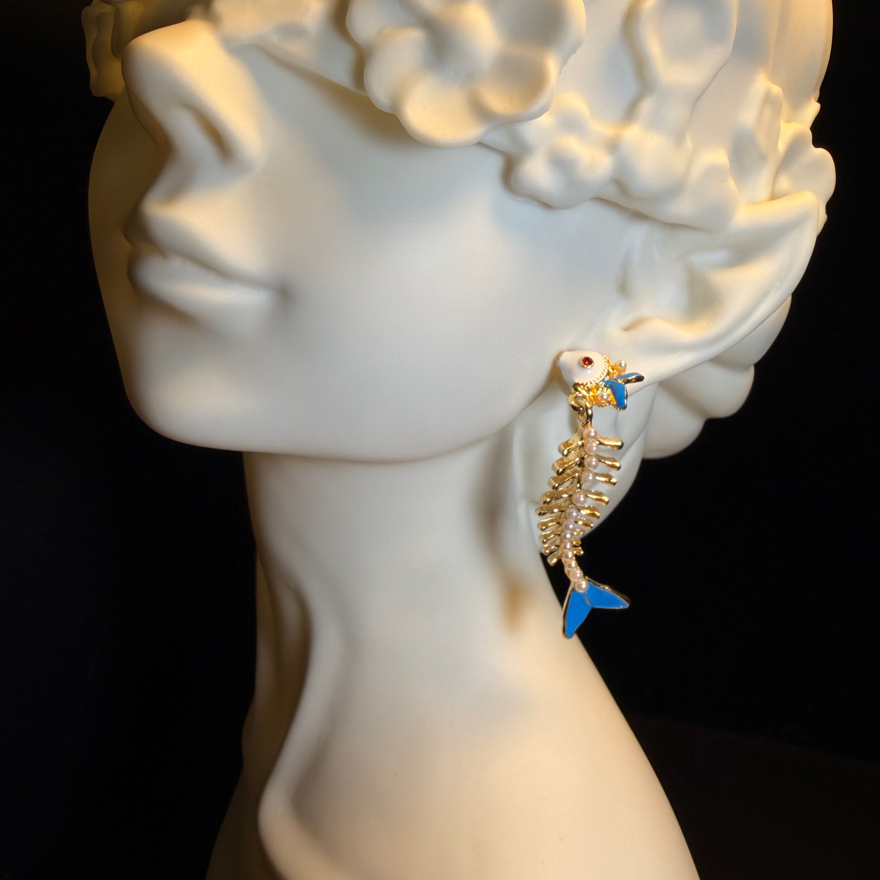 Blue Fish Earrings