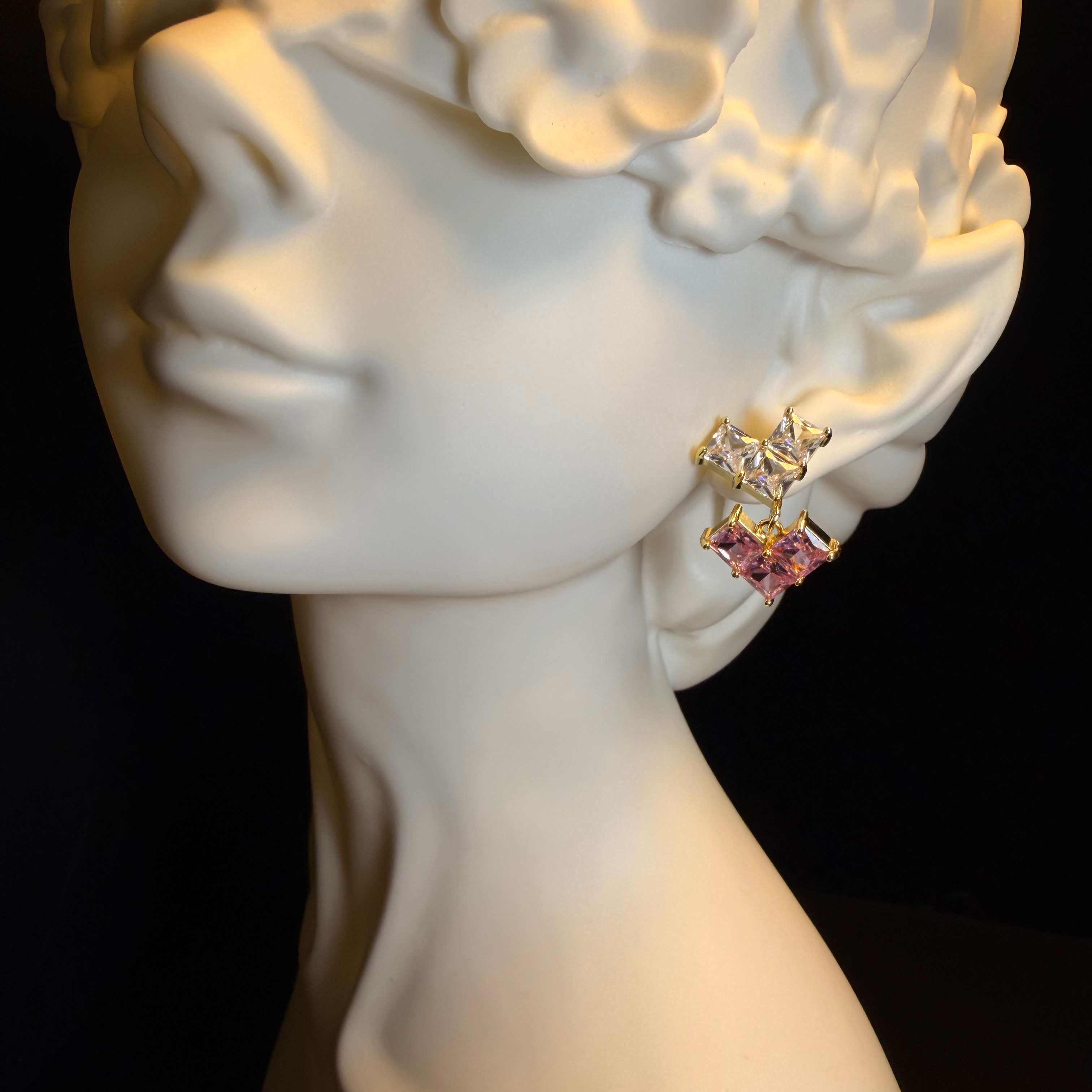 Two-Tone Heart Earrings