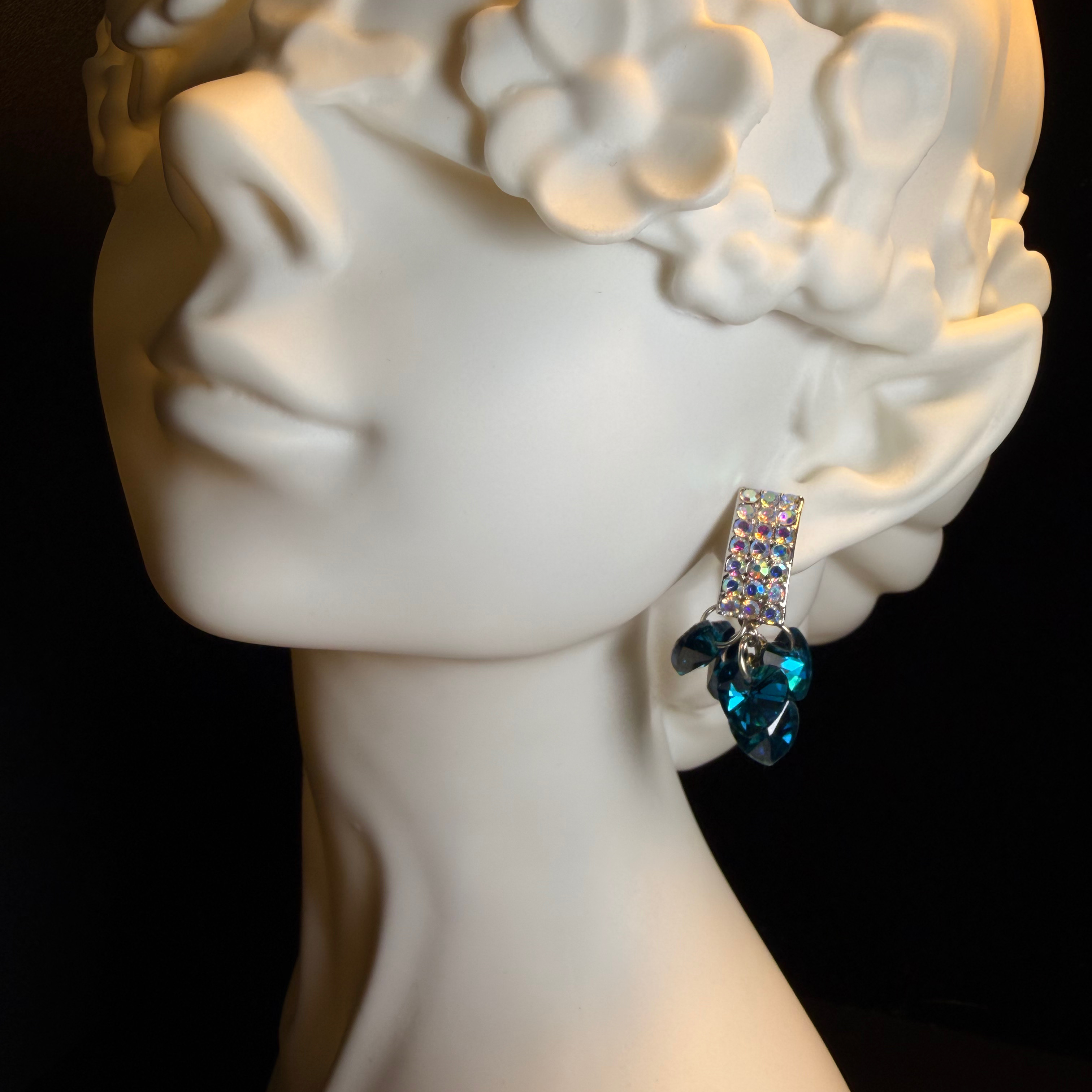 Teal Cascade Earrings