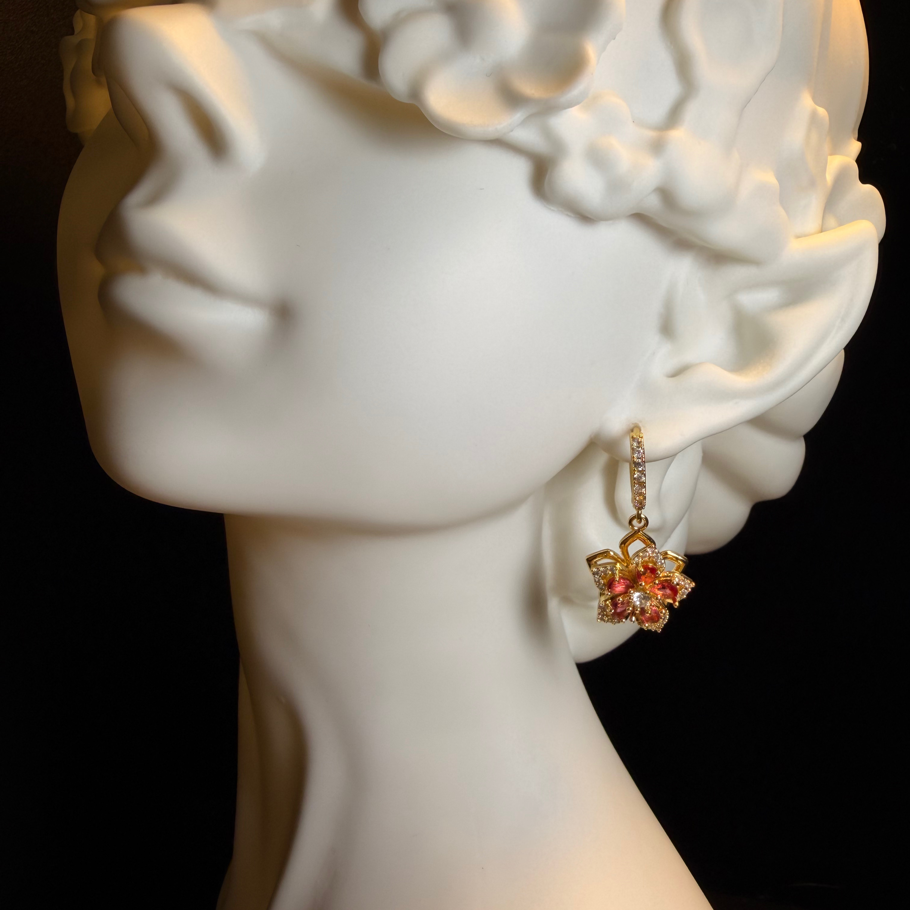 Golden Garnet Earrings
