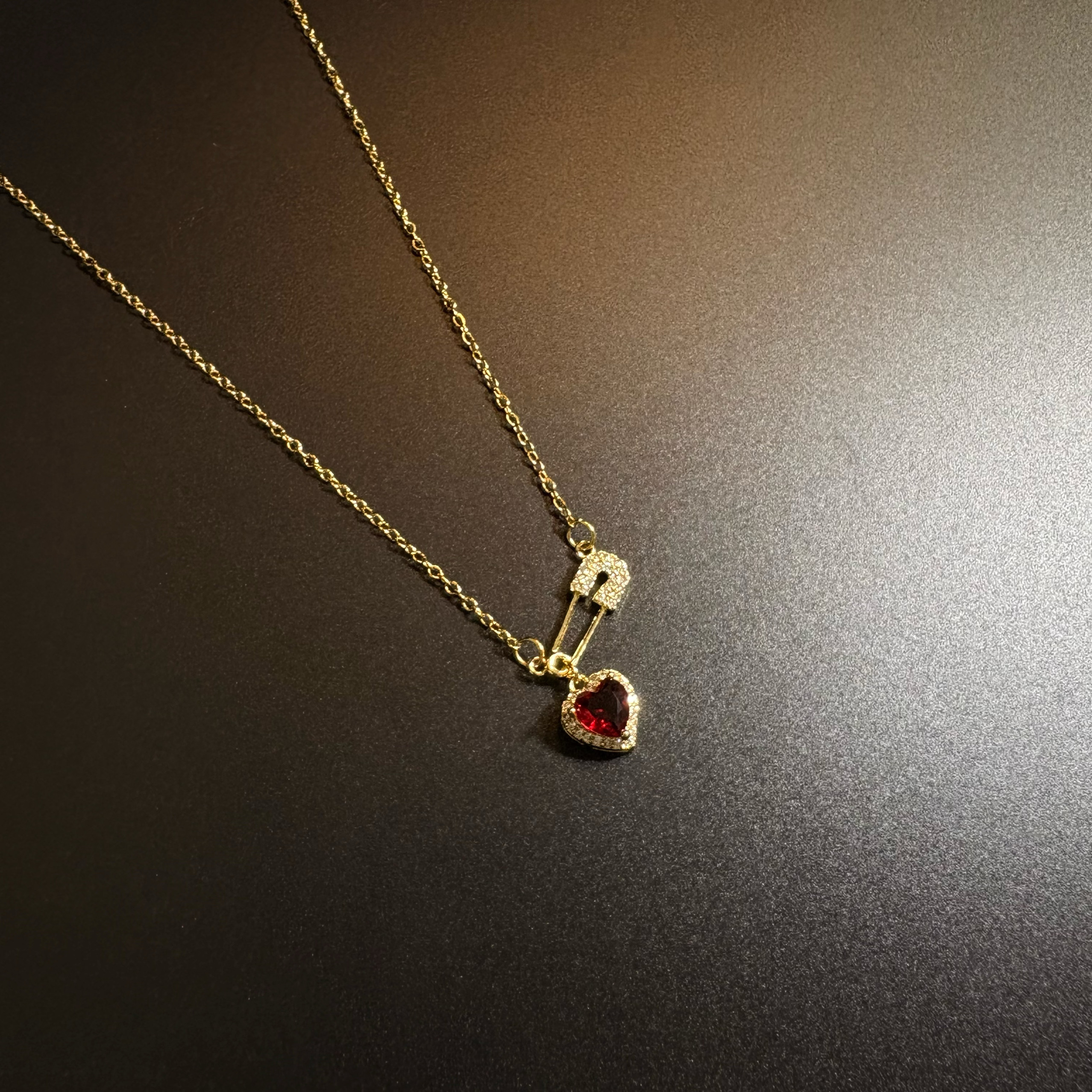 Heart Pin Neck Brooch