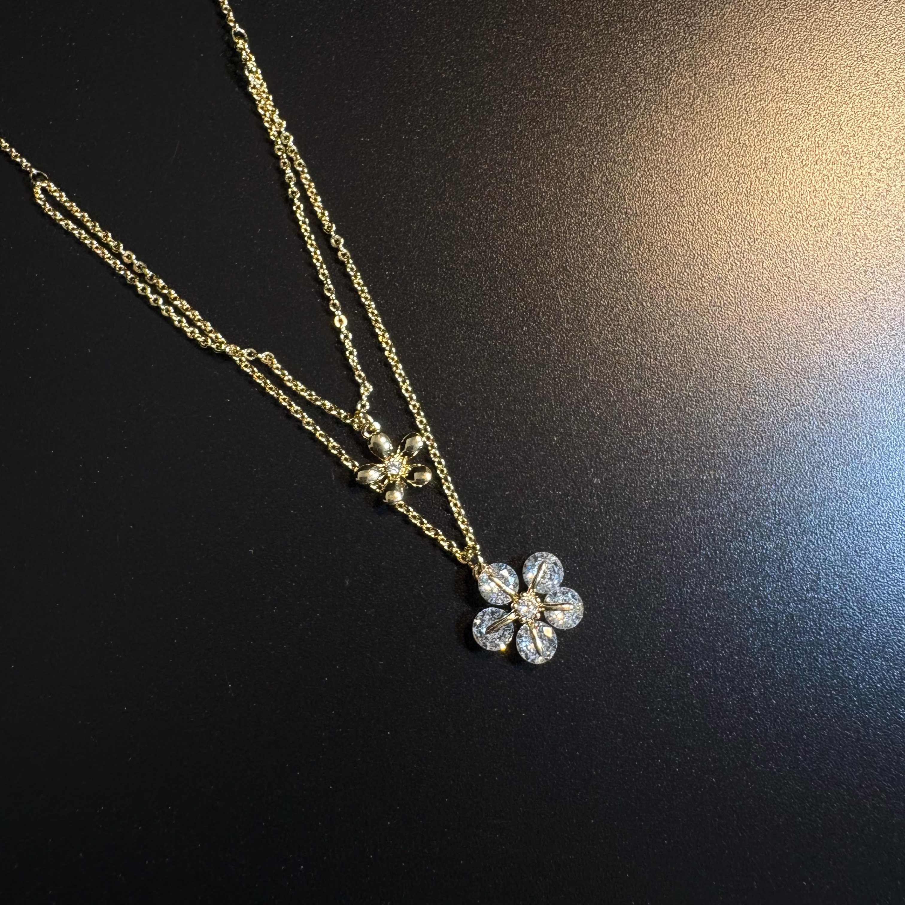 Double-Layered Flower Necklace