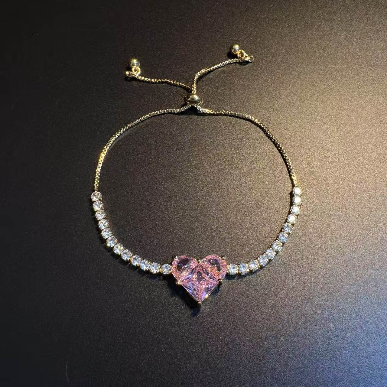 Pink Gem Brace Brooch