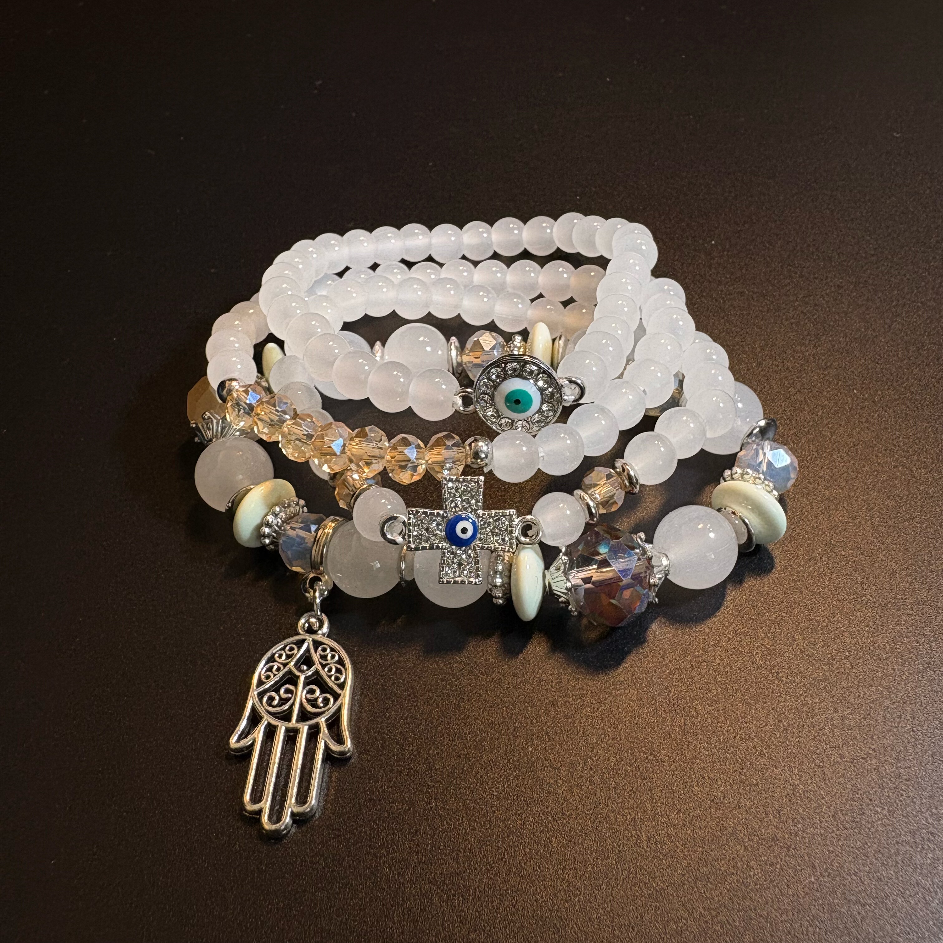 Spiritual White Stack Bracelet