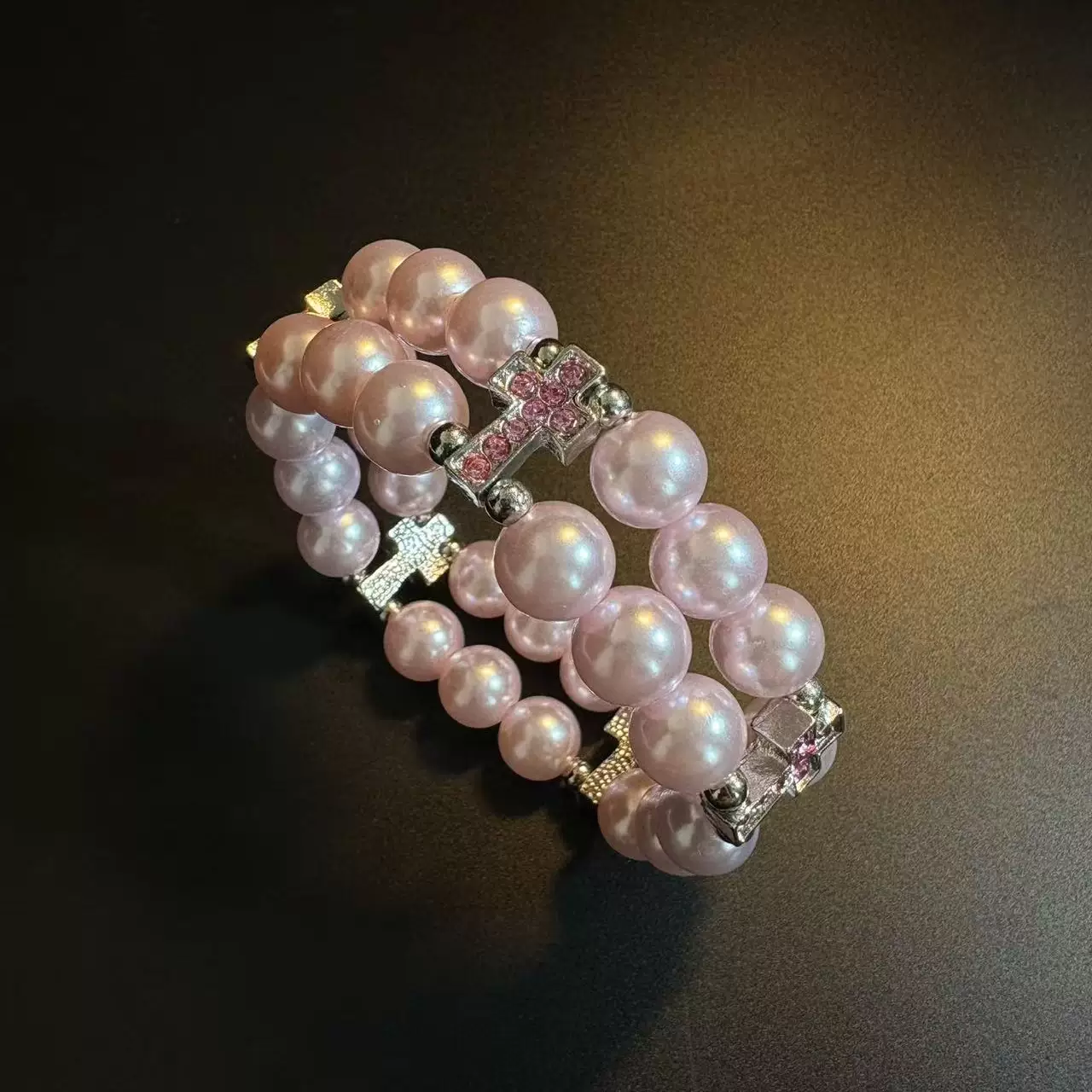 Cross Pearl Wrap Bracelet
