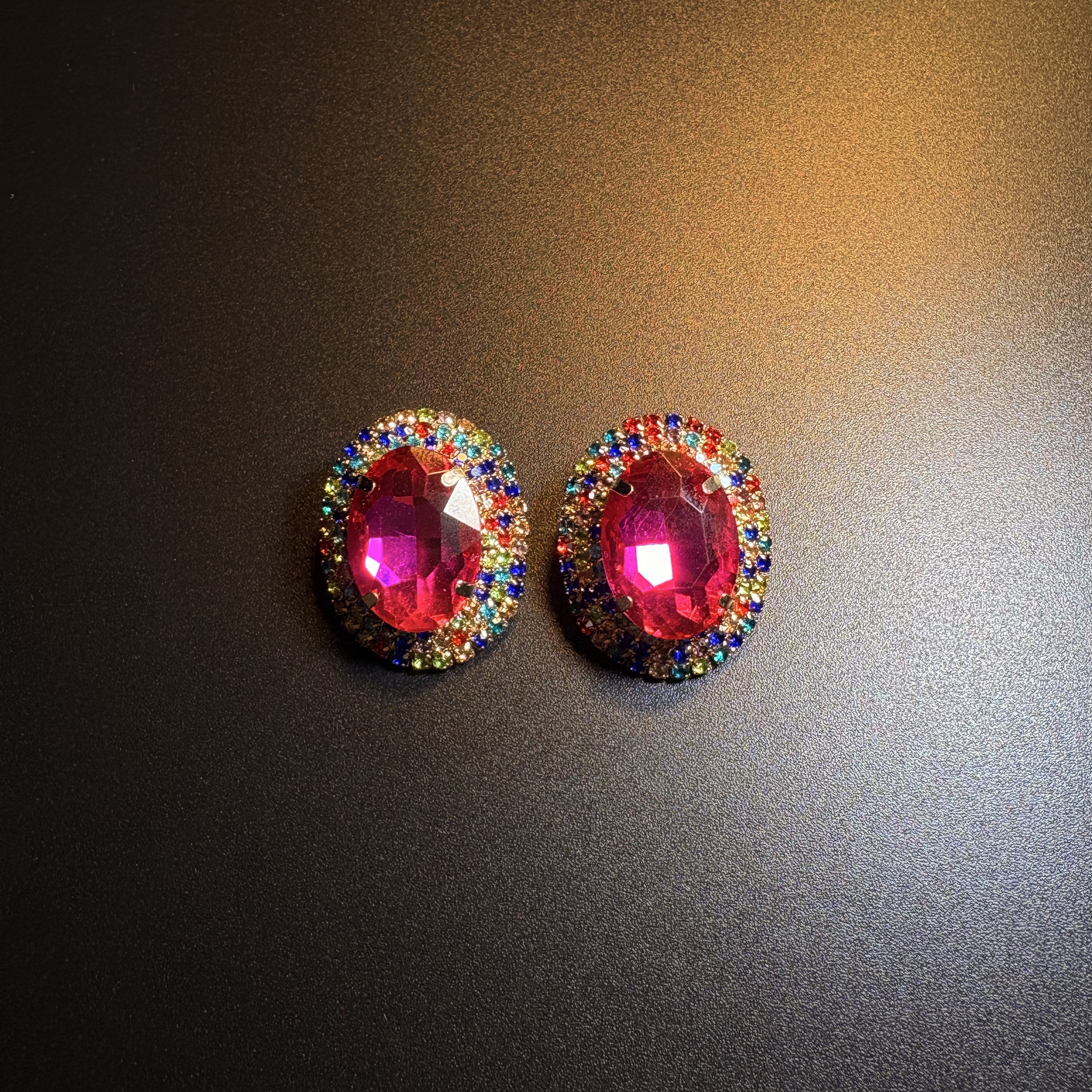 Fuchsia Halo Earrings