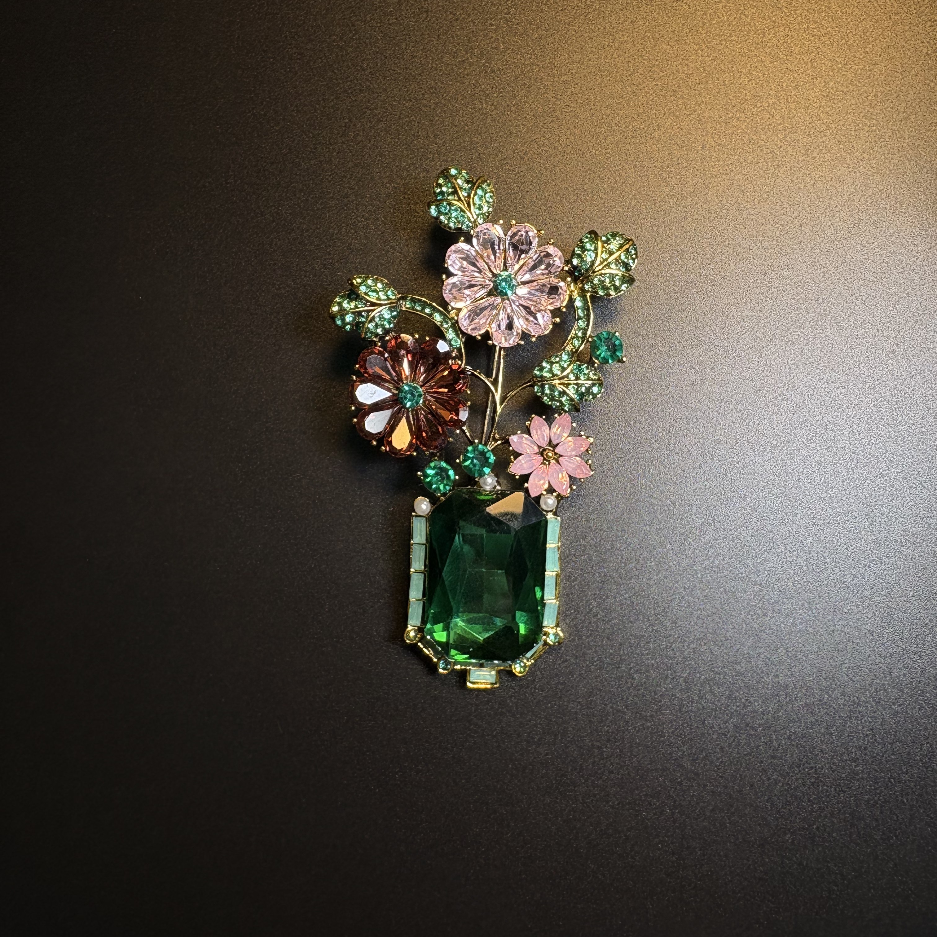 Emerald Blossom Brooch