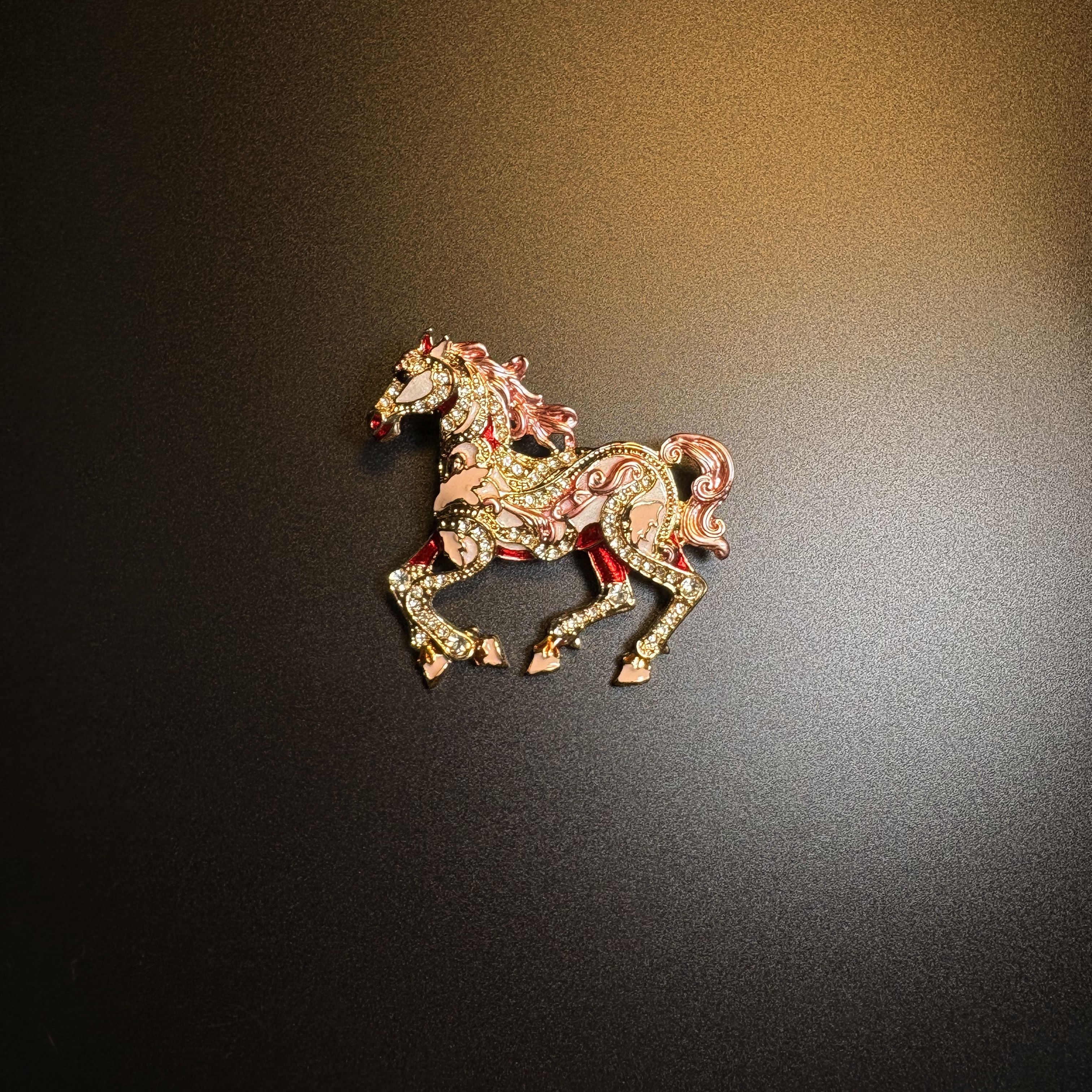 Gilded Steed Brooch