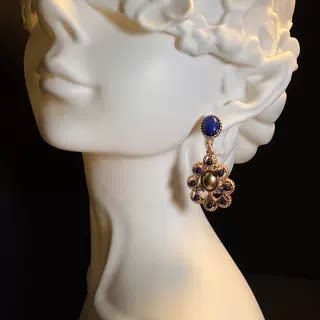 Lapis - Gold Earrings