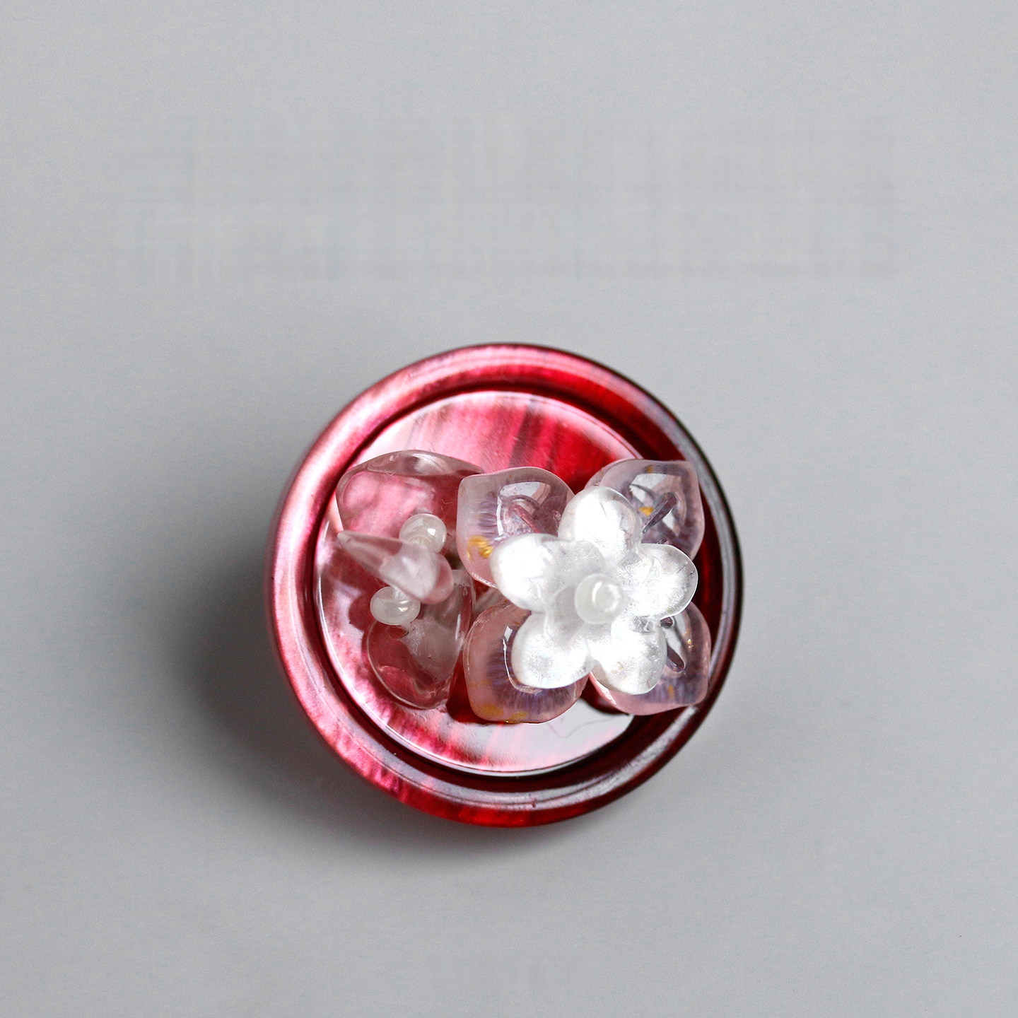 Crimson Blossom Button