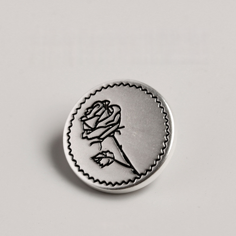 Silver Petal Button